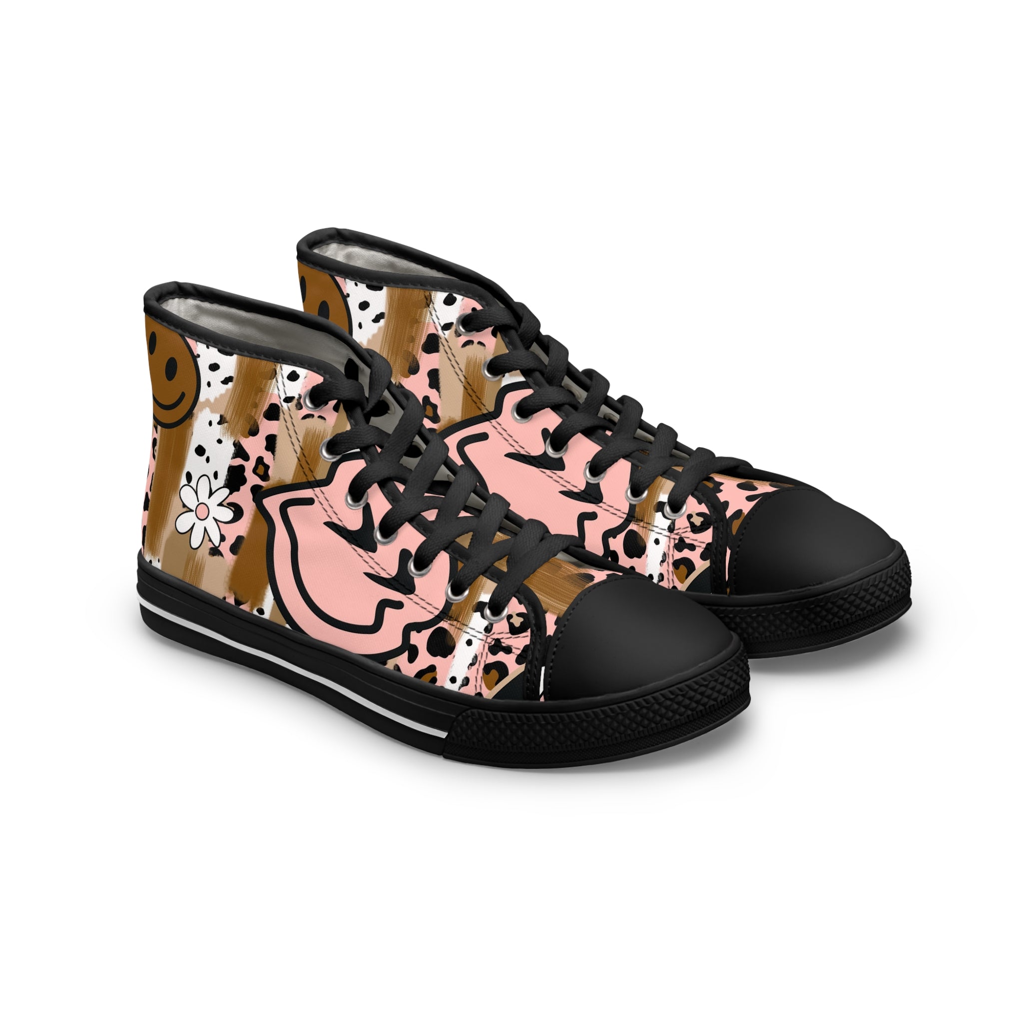 Sutfin Ghosts Pop Art II Women's High Top Sneakers, Artsulli - Art is Long, Life is Short, Shoes, Size, US 5.5, Color, Black sole, , , 17624692384418441947