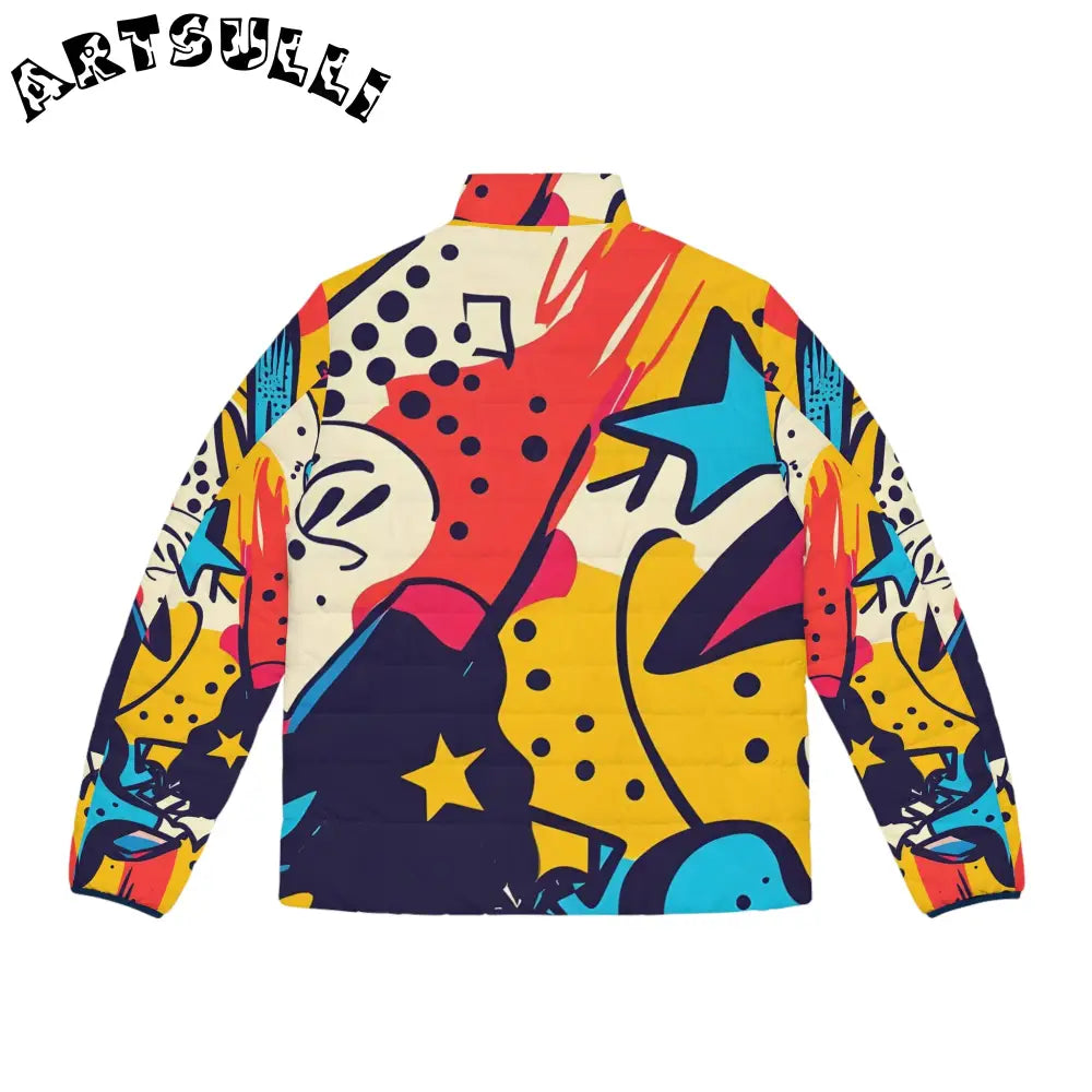 JAKKOUTTHEBXX Comic x Pop Art Men’s Puffer Jacket (AOP)