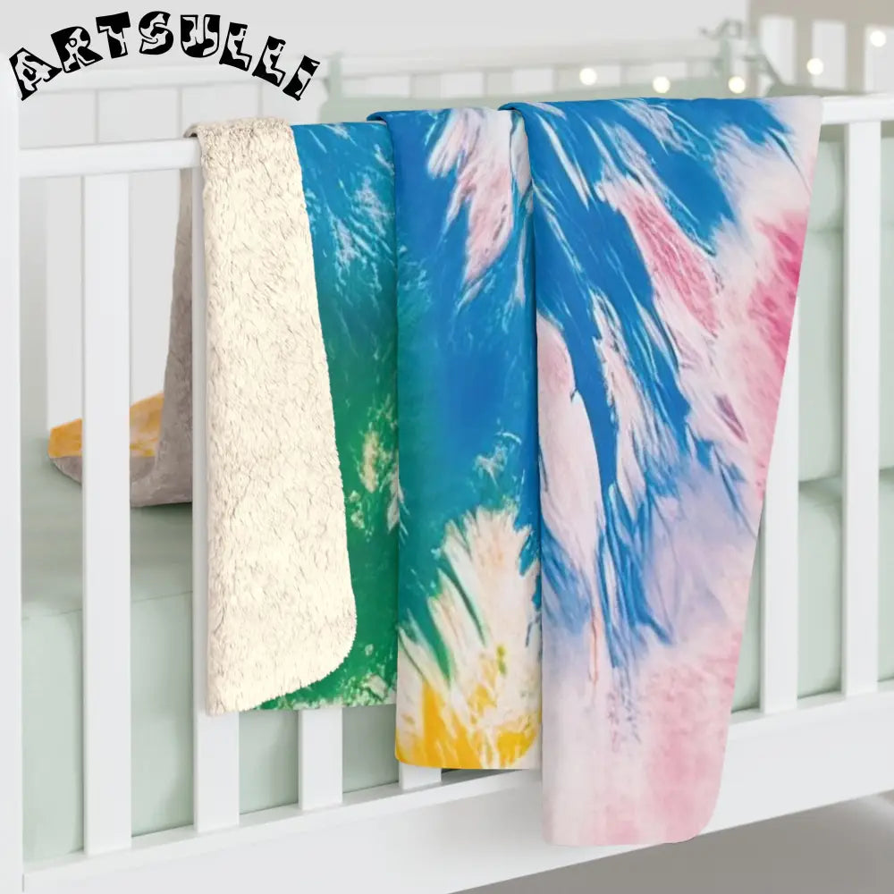JAKKOUTTHEBXX Tie-Dye Sherpa Fleece Blanket 2025