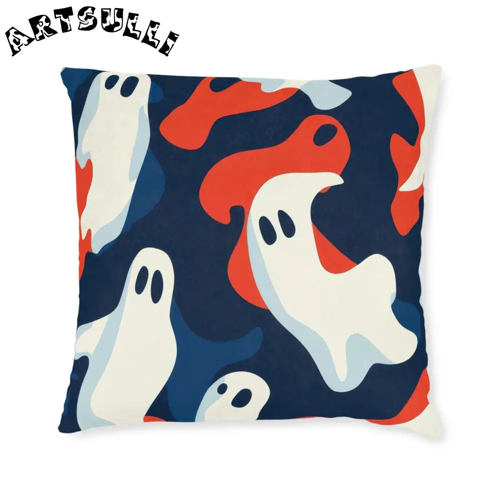 JAKKOUTTHEBXX Camo Ghosts Square Pillow JAKKOUTTHEBXX Artsulli - Art