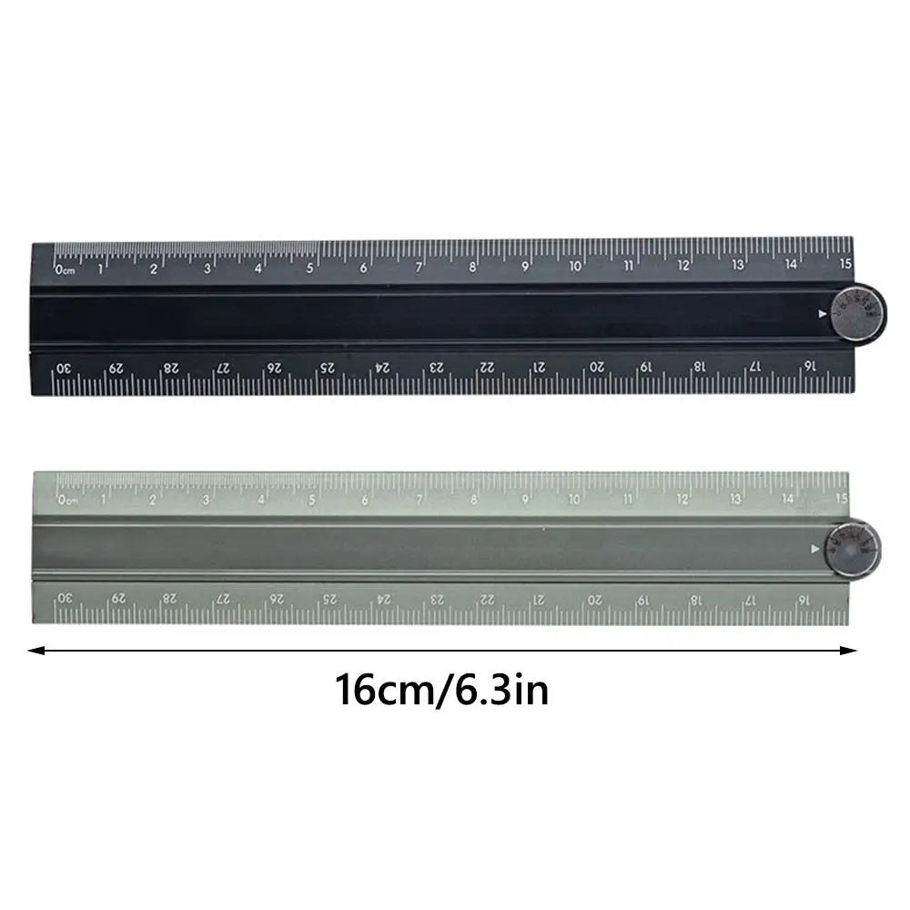 30cm Folding Ruler Drawing Measuirng Tool Aluminum Alloy Straight Ruler Multifunctional Metal Ruler School Office Supplies