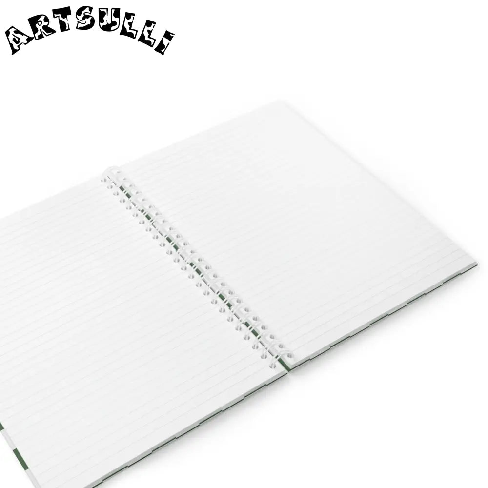 JAKKOUTTHEBXX Checkerboard White and Dark Green Spiral Notebook