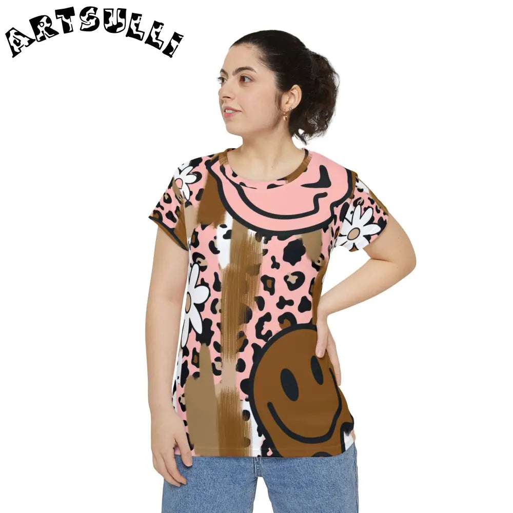 JAKKOUTTHEBXX Sutfin Ghosts Pop Art Women’s Short Sleeve Shirt (AOP)