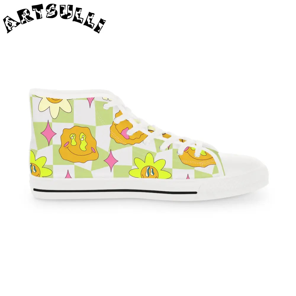 JAKKOUTTHEBXX Sunflower x Checkerboard Trippy Men’s High Top
