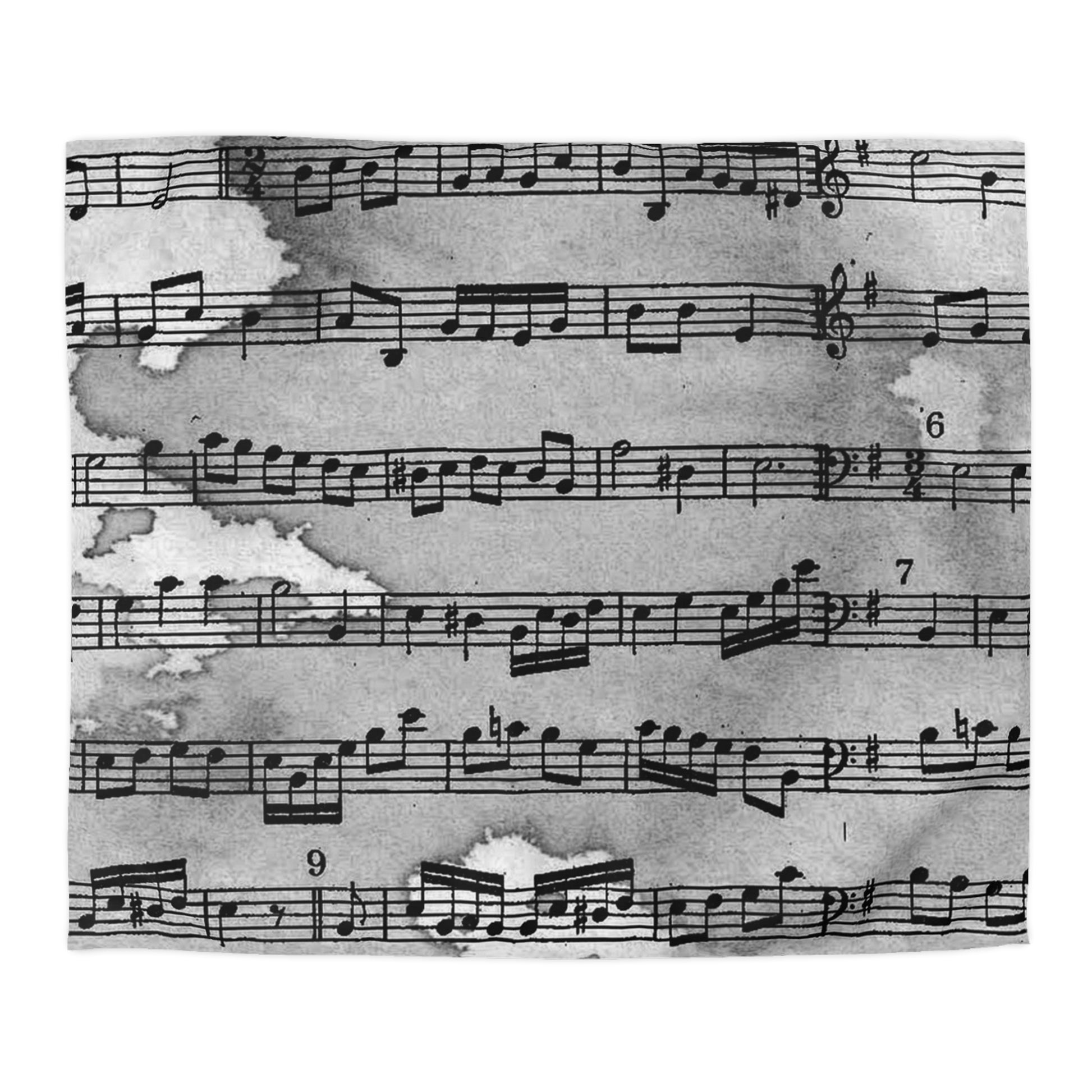 Drip Spill Type Beat Sheet Music Black Microfiber Duvet Cover, Artsulli - Art is Long, Life is Short, Home Decor, Size, King, Color, Cream, , , 14219654460617807375