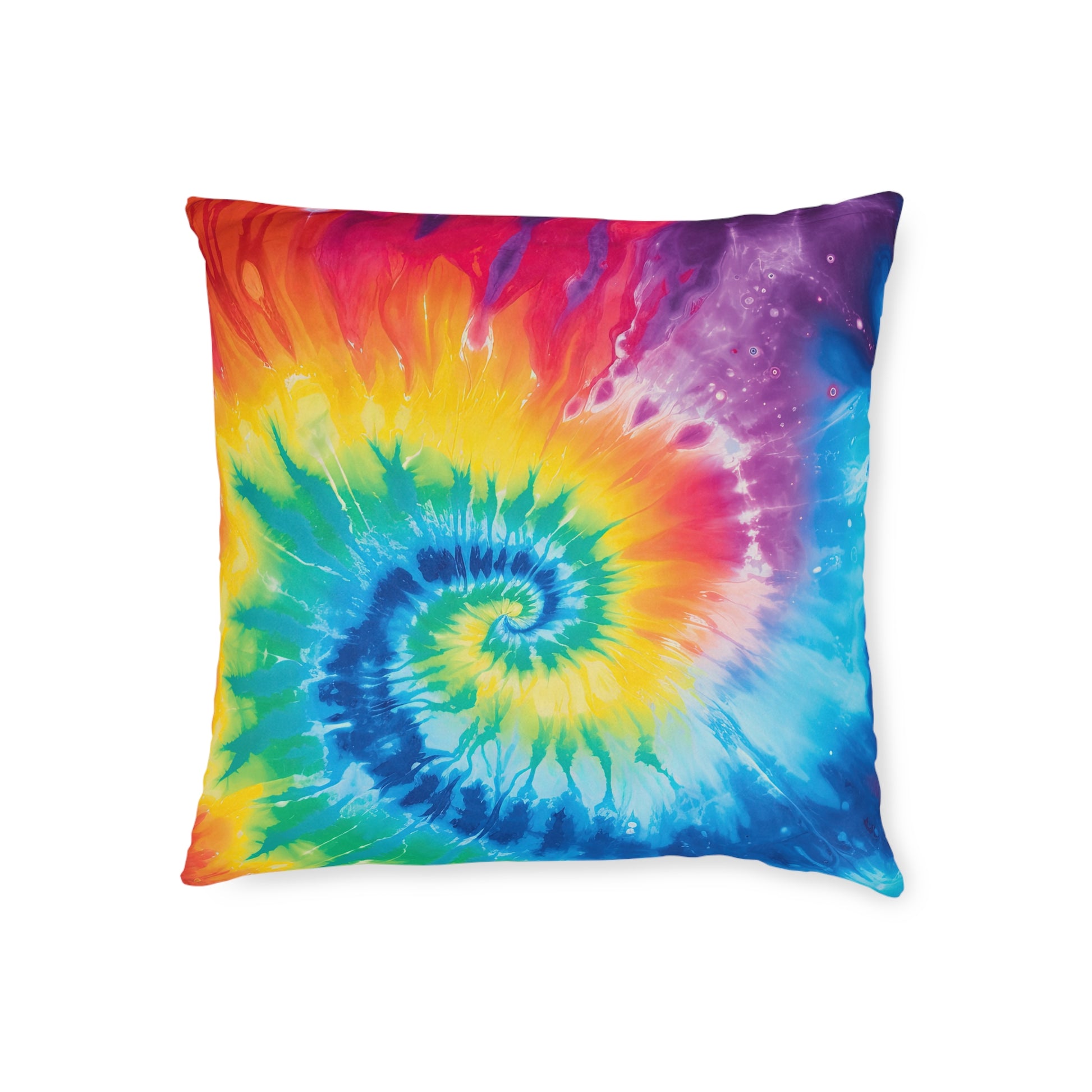 Tie Dye Square Pillow - Pink Back, Artsulli - Art is Long, Life is Short, Home Decor, Size, 18" × 18", , , , , 84758082116266637813