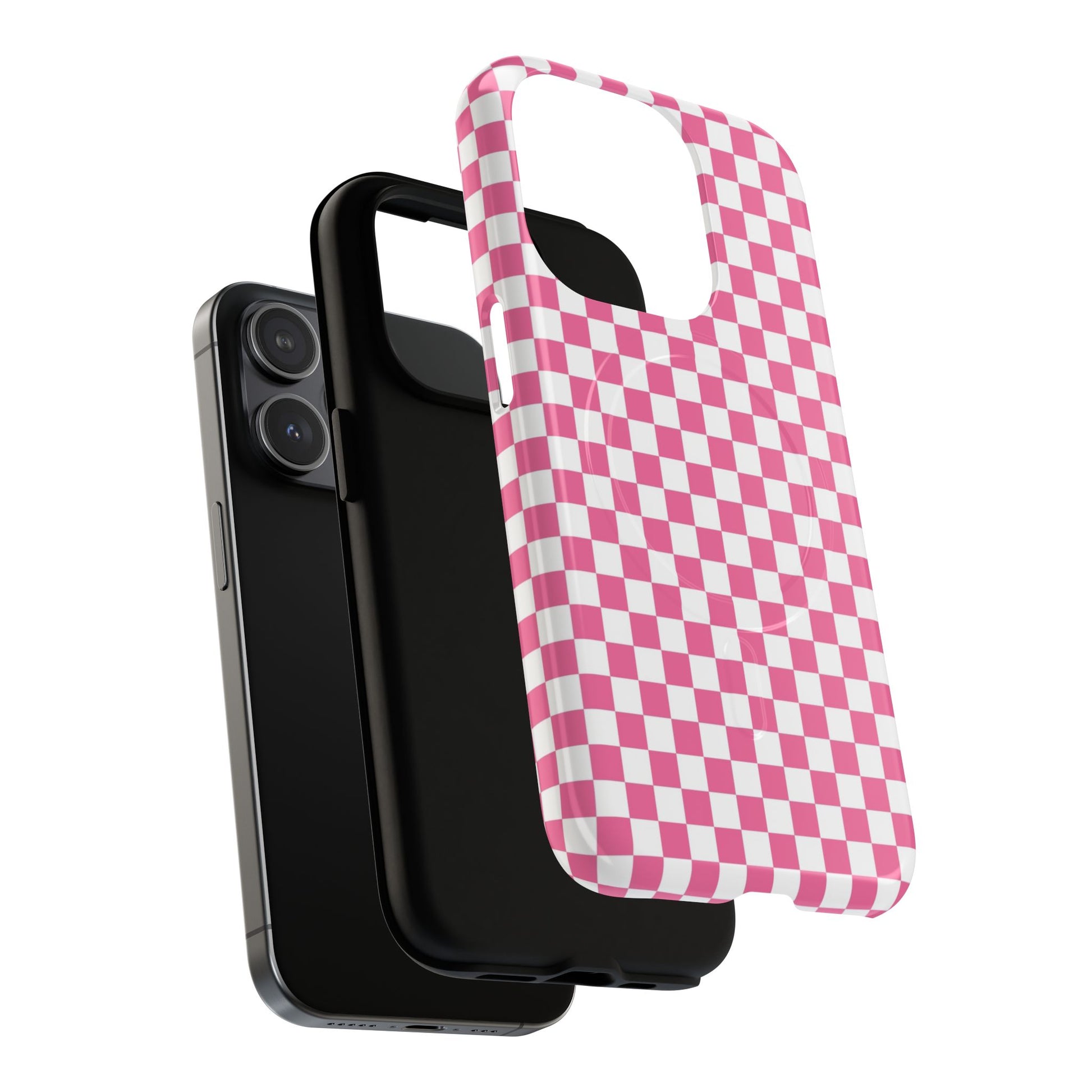 Yuyushiki Pink Check Tough Magnetic Cases, Artsulli - Art is Long, Life is Short, Phone Case, , , , , , , 