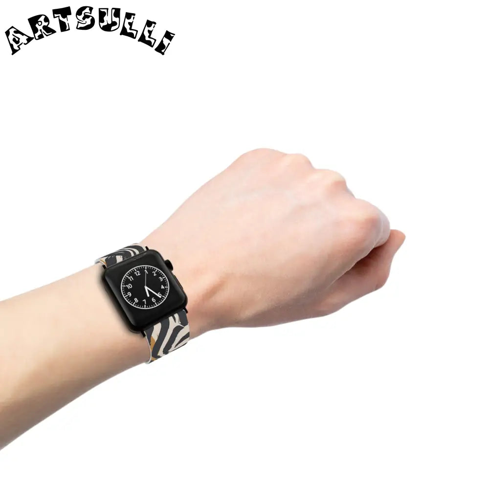 JAKKOUTTHEBXX Apple Watch with White and Zebra Print Interchangeable