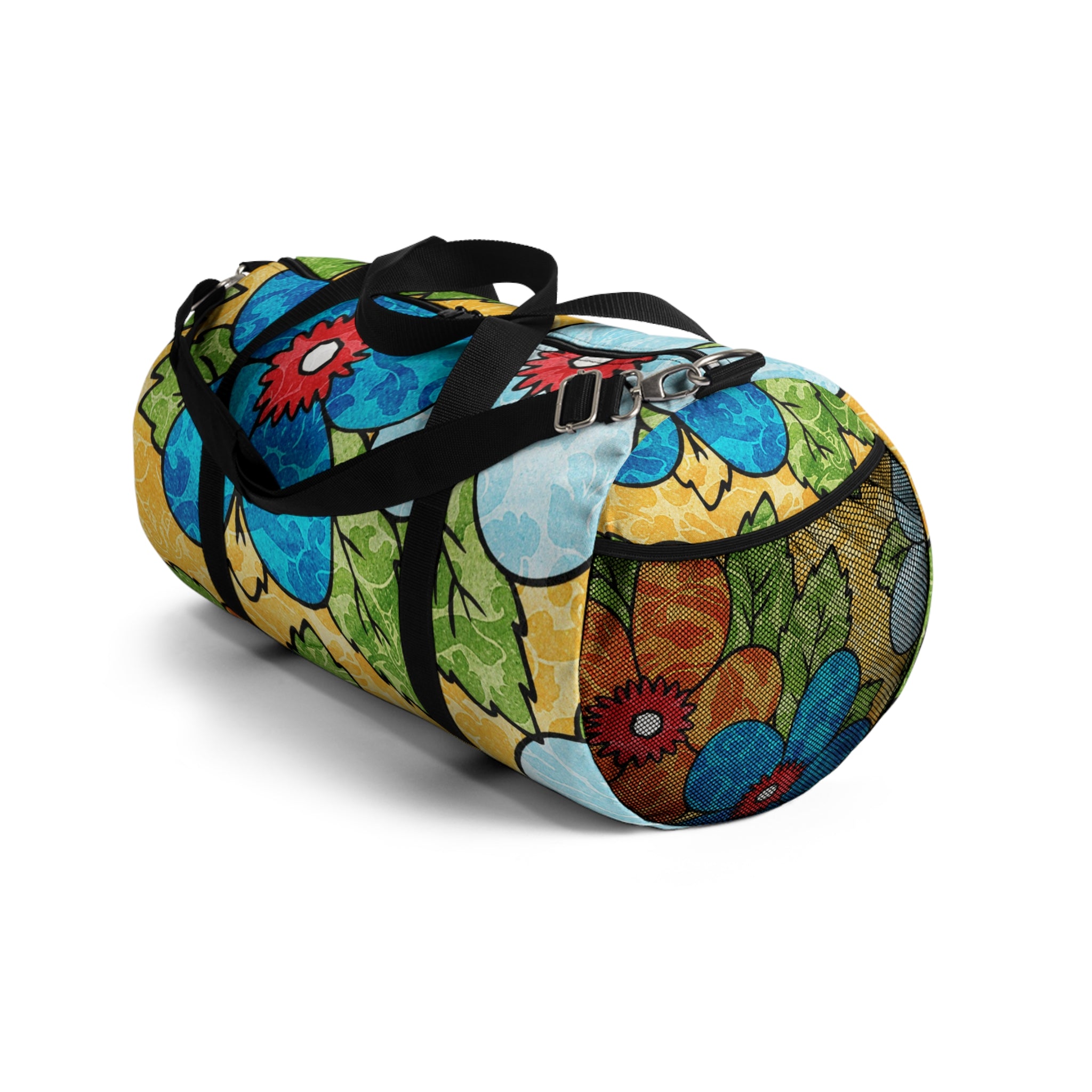 Groovy Yellow Floral Kl Duffel Bag, Artsulli - Art is Long, Life is Short, Bags, , , , , , , 