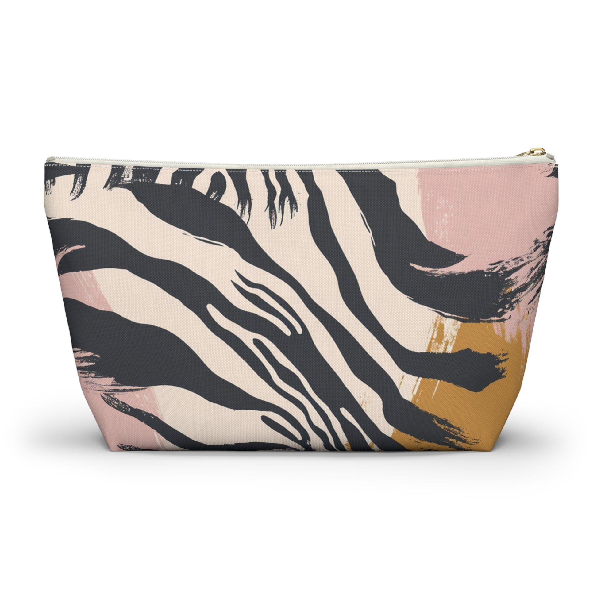 Zebra Brush Strokes Accessory Pouch w T-bottom, Artsulli - Art is Long, Life is Short, Bags, , , , , , , 