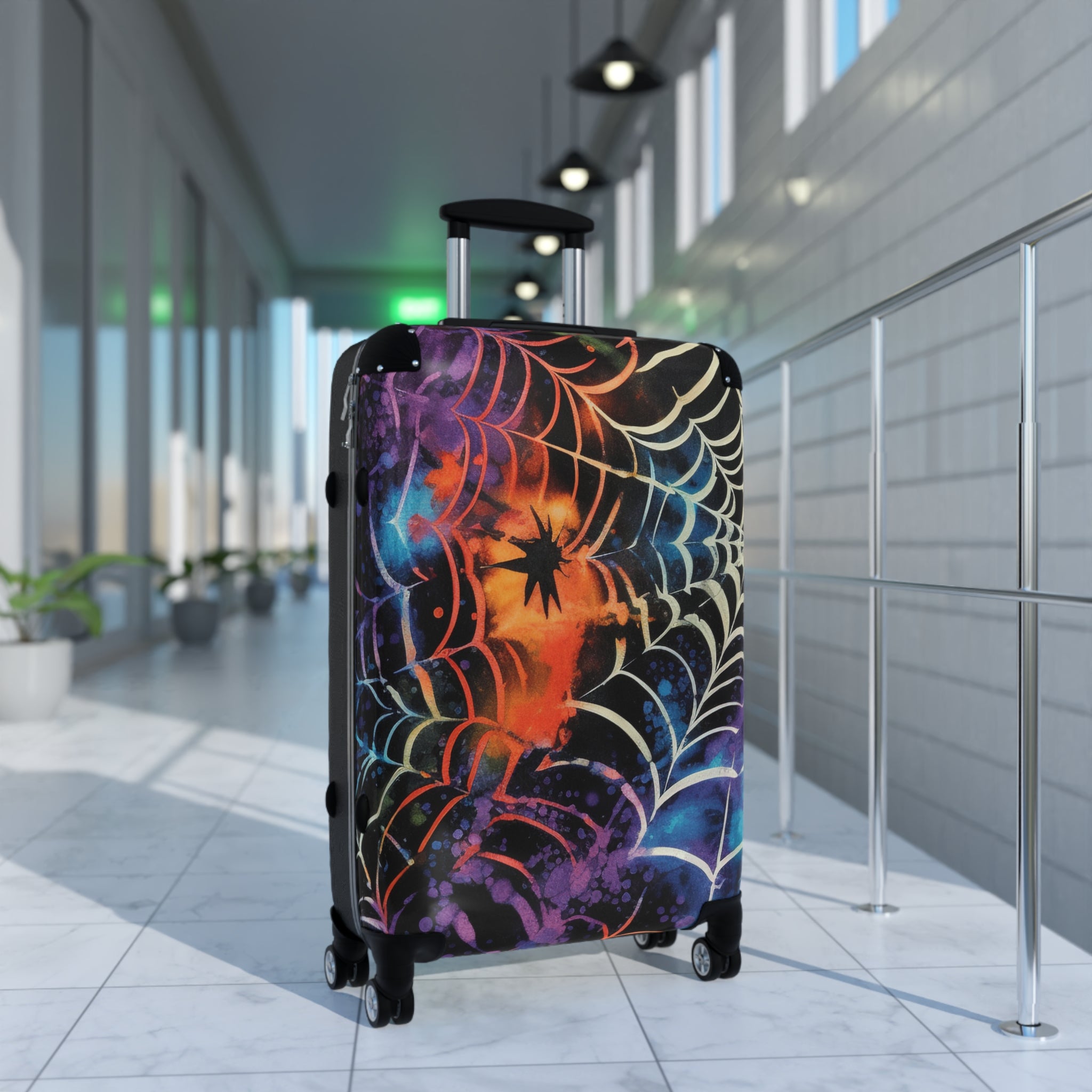 Spider Web Tie Dye Suitcase, Artsulli - Art is Long, Life is Short, Bags, , , , , , , 
