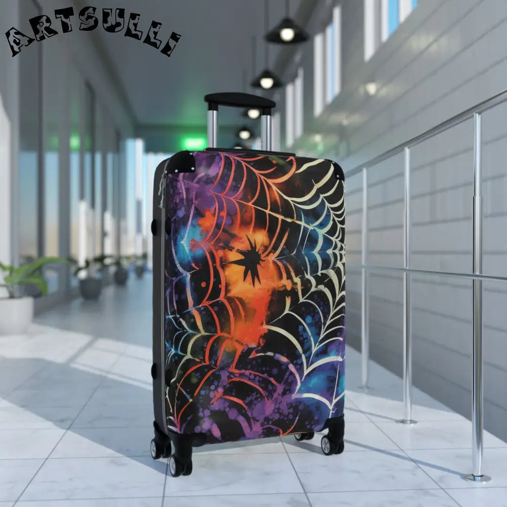 JAKKOUTTHEBXX Colorful Spider Web Carry On Luggage 2025