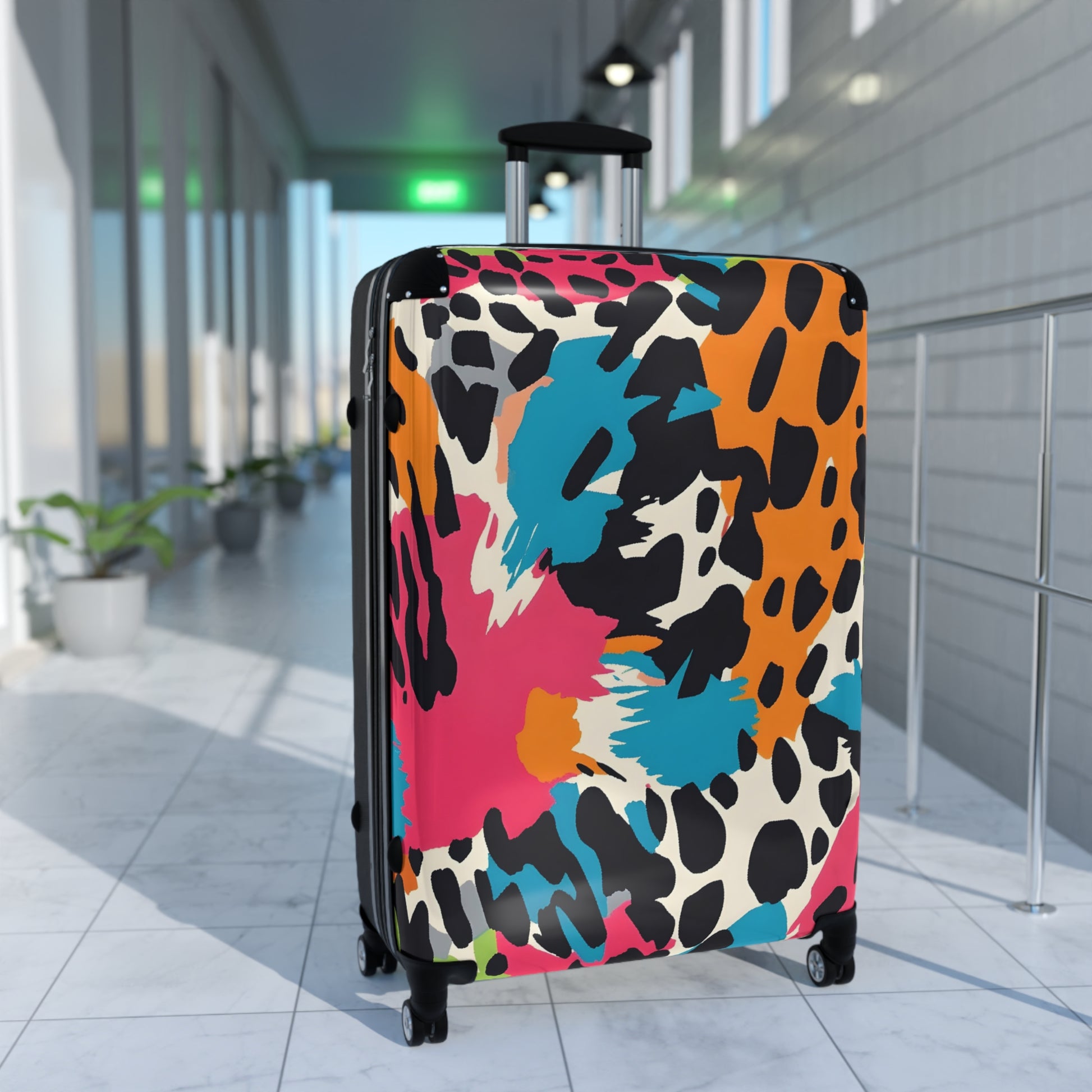 Wild Brush Strokes x Animal Print Multi-Color Suitcase, Artsulli - Art is Long, Life is Short, Bags, , , , , , , 