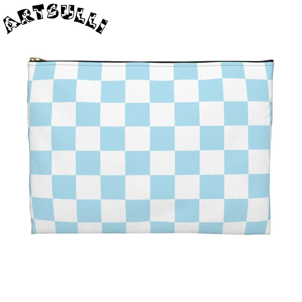 JAKKOUTTHEBXX Checkerboard Sky Blue Accessory Pouch JAKKOUTTHEBXX