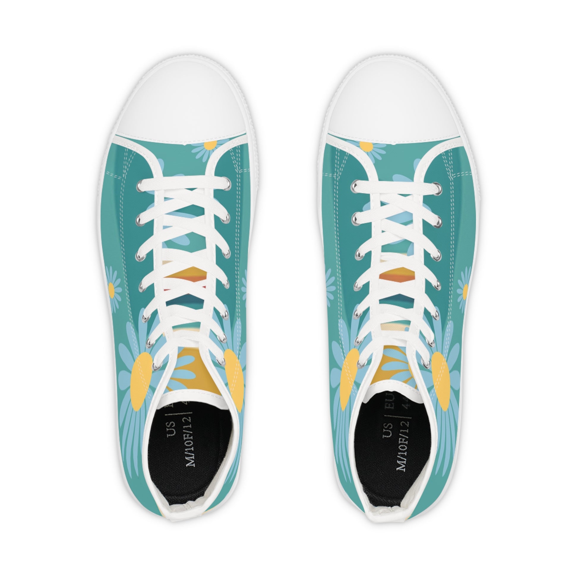 Psychedelic Floral Hills Multi-Color Men's High Top Sneakers, Artsulli - Art is Long, Life is Short, Shoes, , , , , , , 