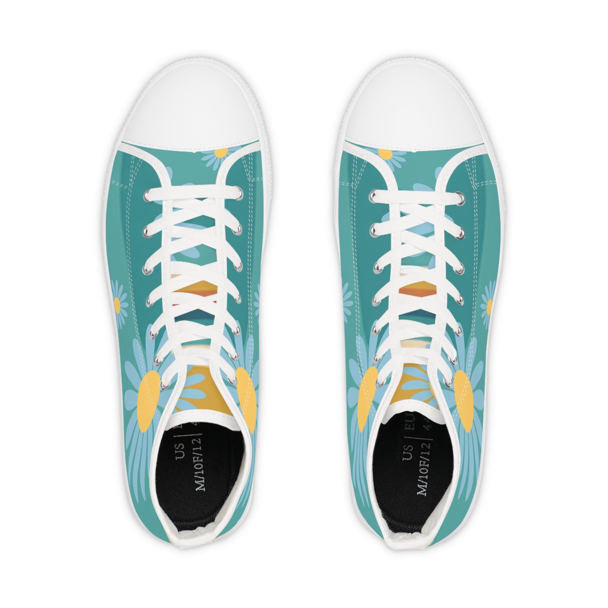 Psychedelic Floral Hills Multi-Color Men's High Top Sneakers, Artsulli - Art is Long, Life is Short, Shoes, , , , , , , 