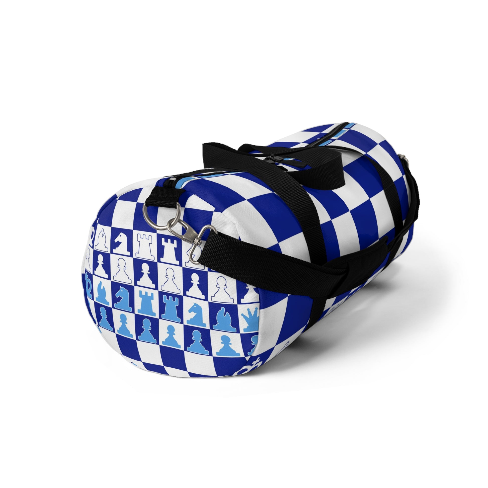Chessboard Royal Blue & Navy Blue Duffel Bag, Artsulli - Art is Long, Life is Short, Bags, , , , , , , 