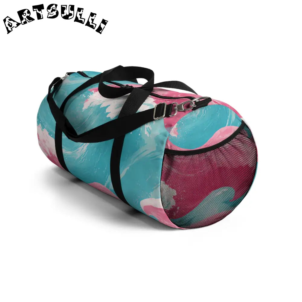 JAKKOUTTHEBXX The Great Pastelwave II Pink and Blue Duffel Bag