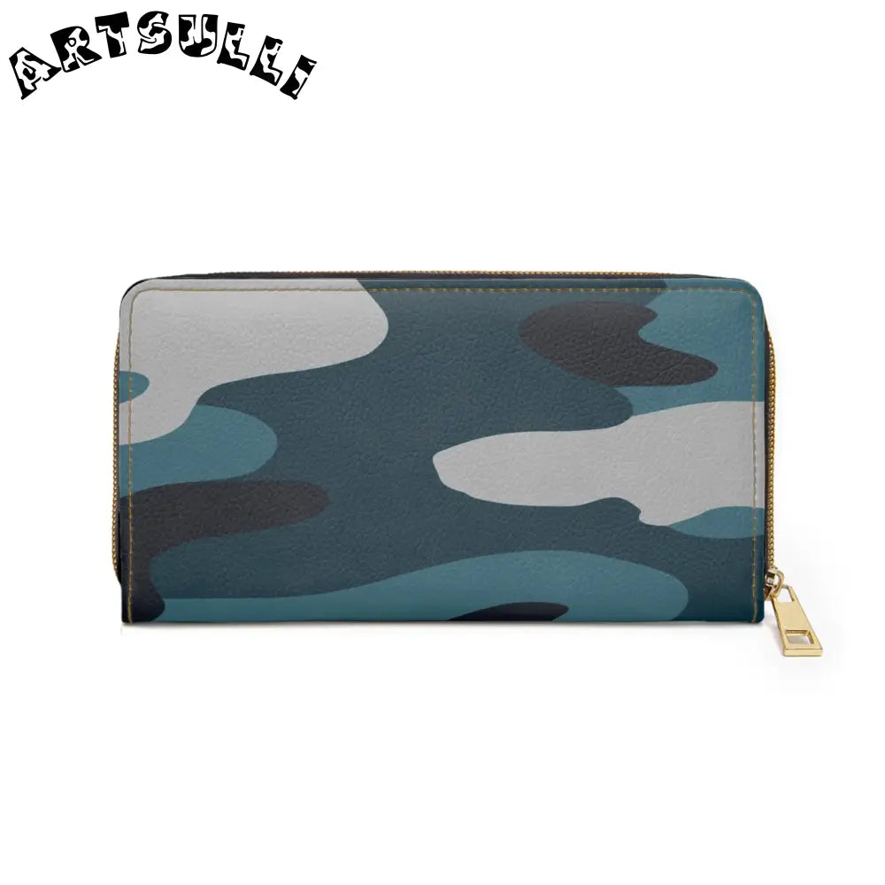 JAKKOUTTHEBXX Blue Camouflage Zipper Wallet JAKKOUTTHEBXX Artsulli