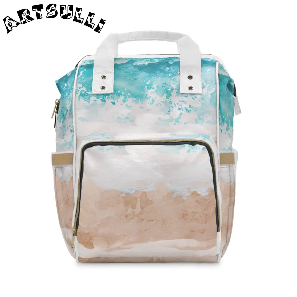 JAKKOUTTHEBXX Turquoise Wave Diaper Backpack JAKKOUTTHEBXX Artsulli