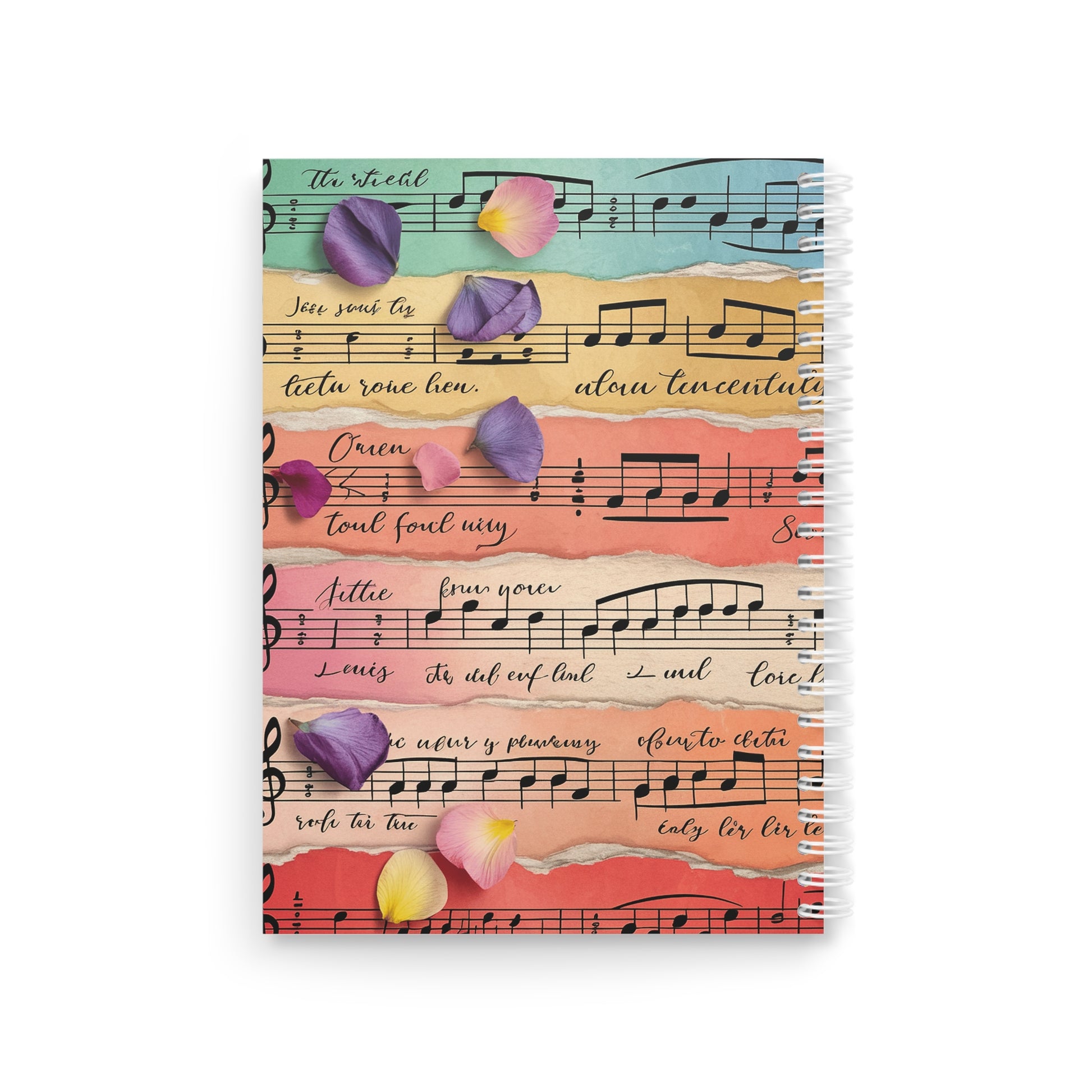 Torn Type Beat Sheet Music Multi-Color Spiral Notebook, Artsulli - Art is Long, Life is Short, Paper products, , , , , , , 