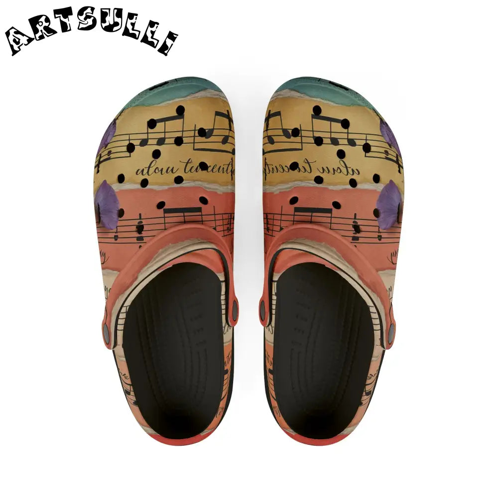 JAKKOUTTHEBXX Colorful Musical Abstract EVA Foam Clogs 2025