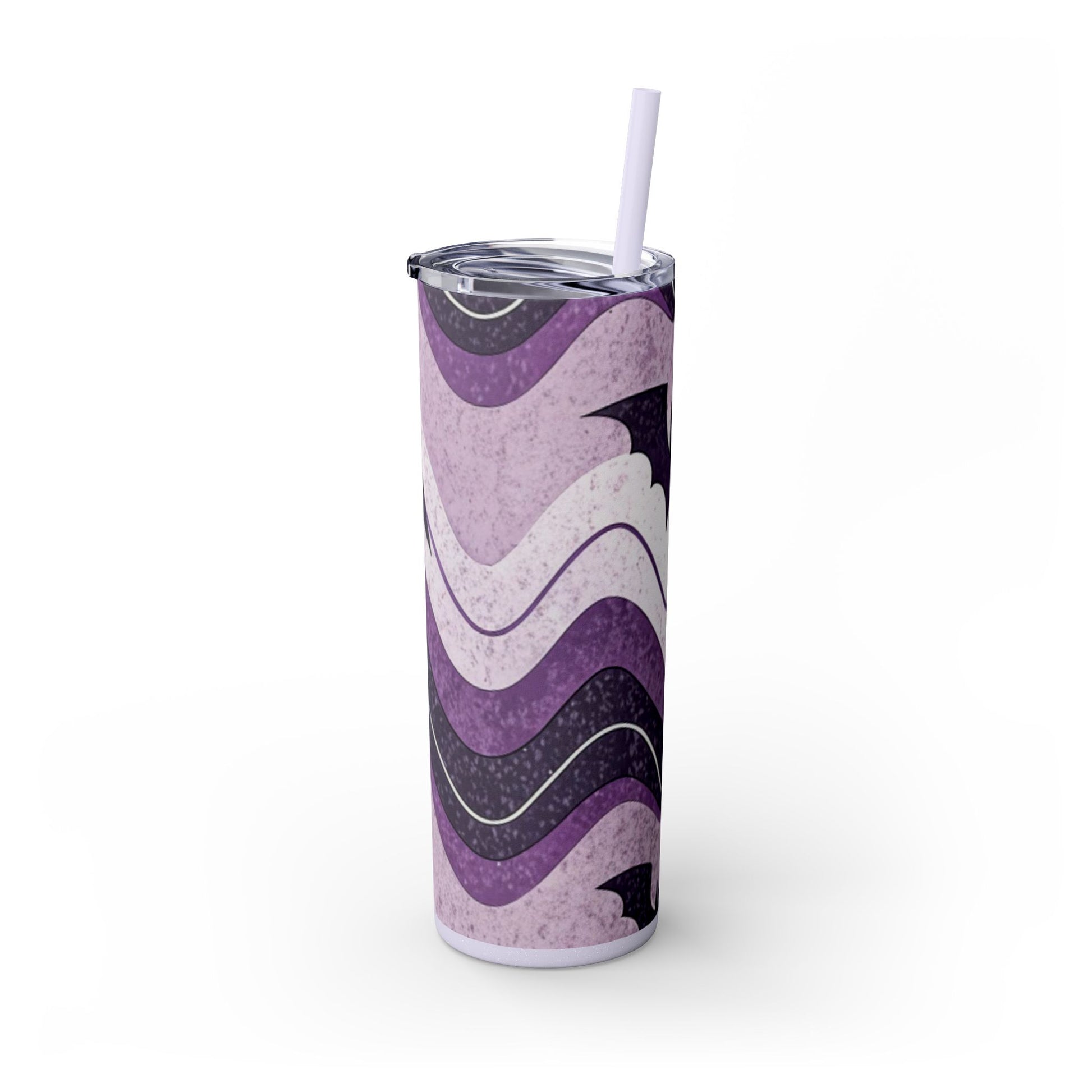 Bat Wave Skinny Tumbler with Straw, 20oz, Artsulli - Art is Long, Life is Short, Mug, , , , , , , 