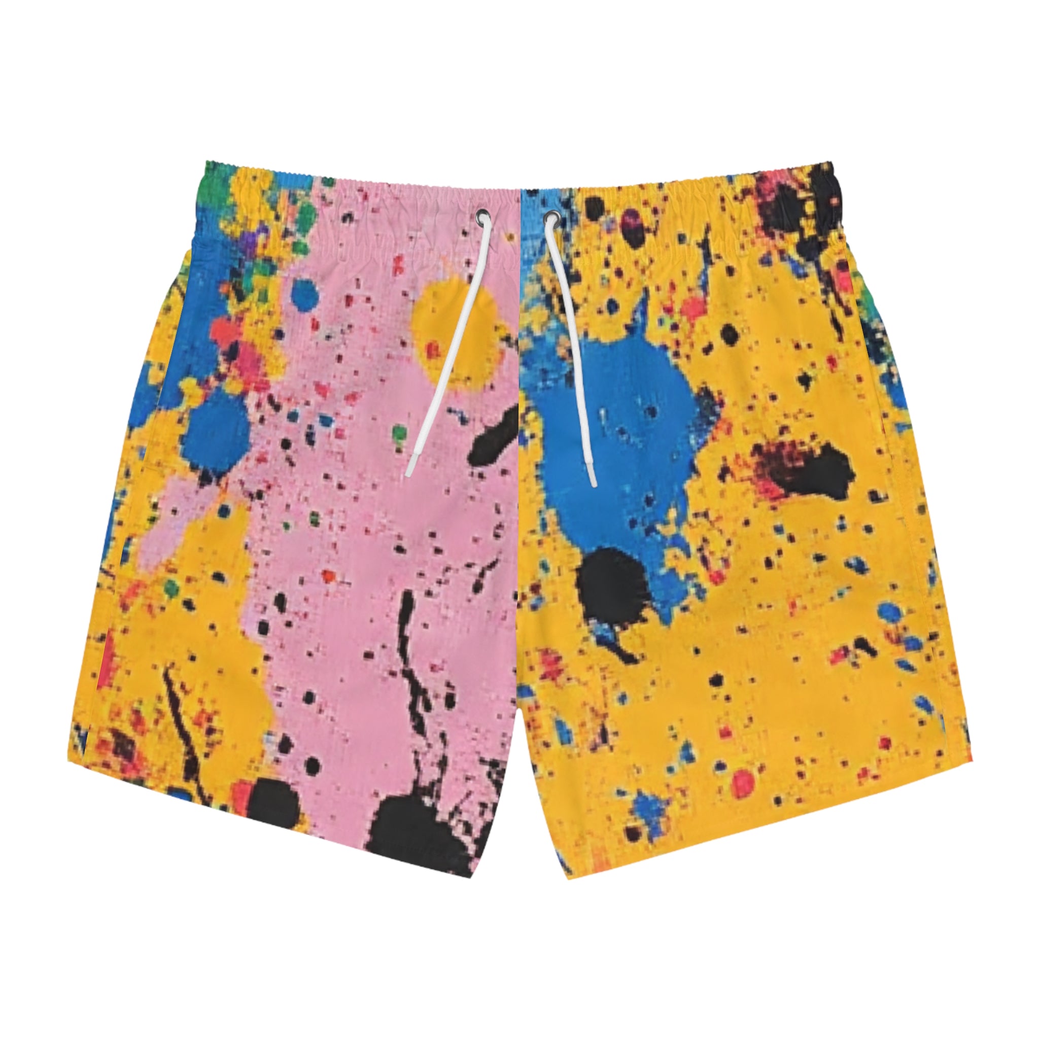 The Colors Of Paint Splatter Swim Trunks (AOP), Artsulli - Art is Long, Life is Short, All Over Prints, Size, XS, Color, Seam thread color automatically matched to design, , , 12660742380126