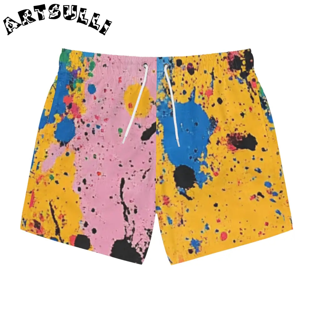 JAKKOUTTHEBXX The Colors Of Paint Splatter Swim Trunks (AOP)