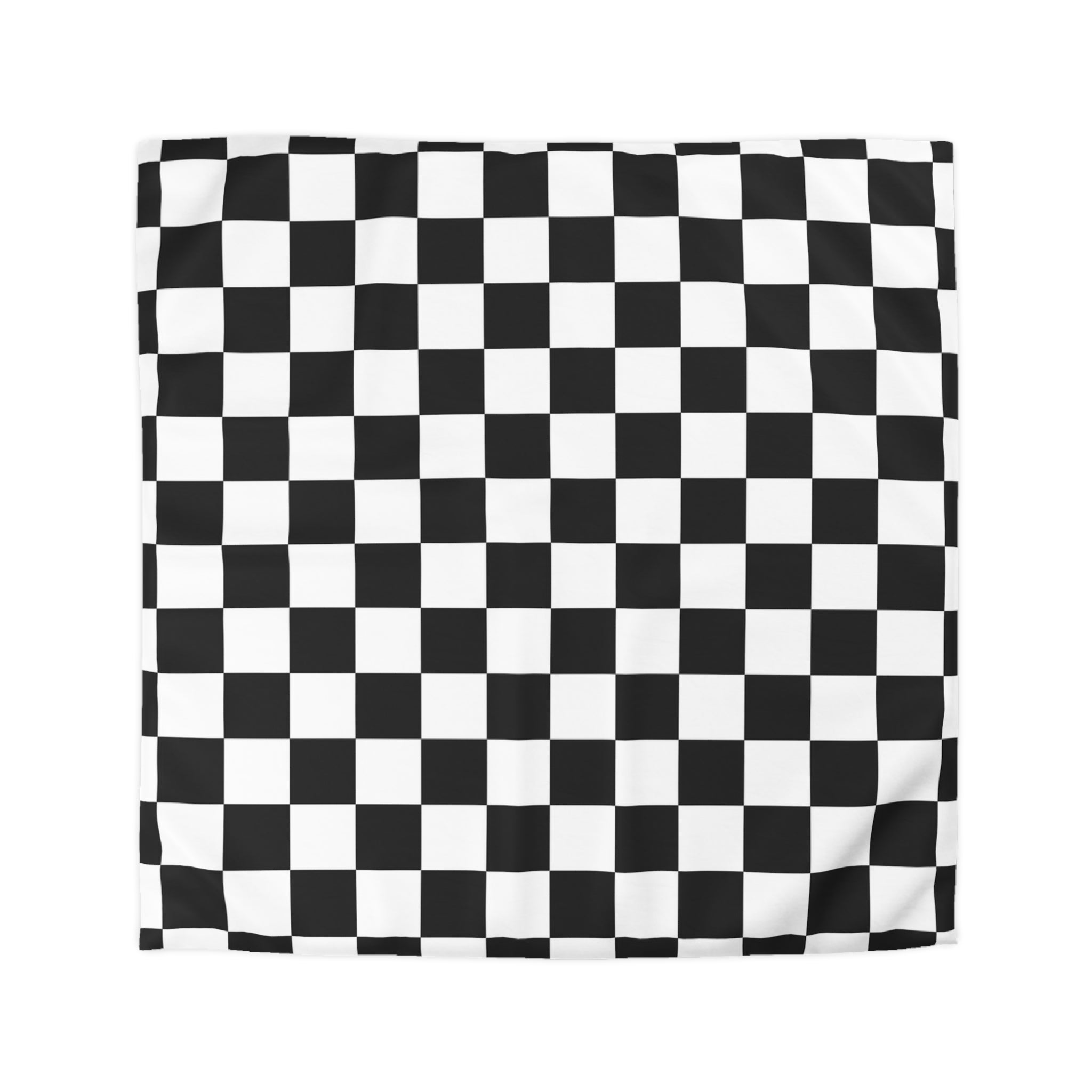 Checkerboard White and Black Microfiber Duvet Cover, Artsulli - Art is Long, Life is Short, Home Decor, Size, Queen, Color, Cream, , , 64533219673602074207
