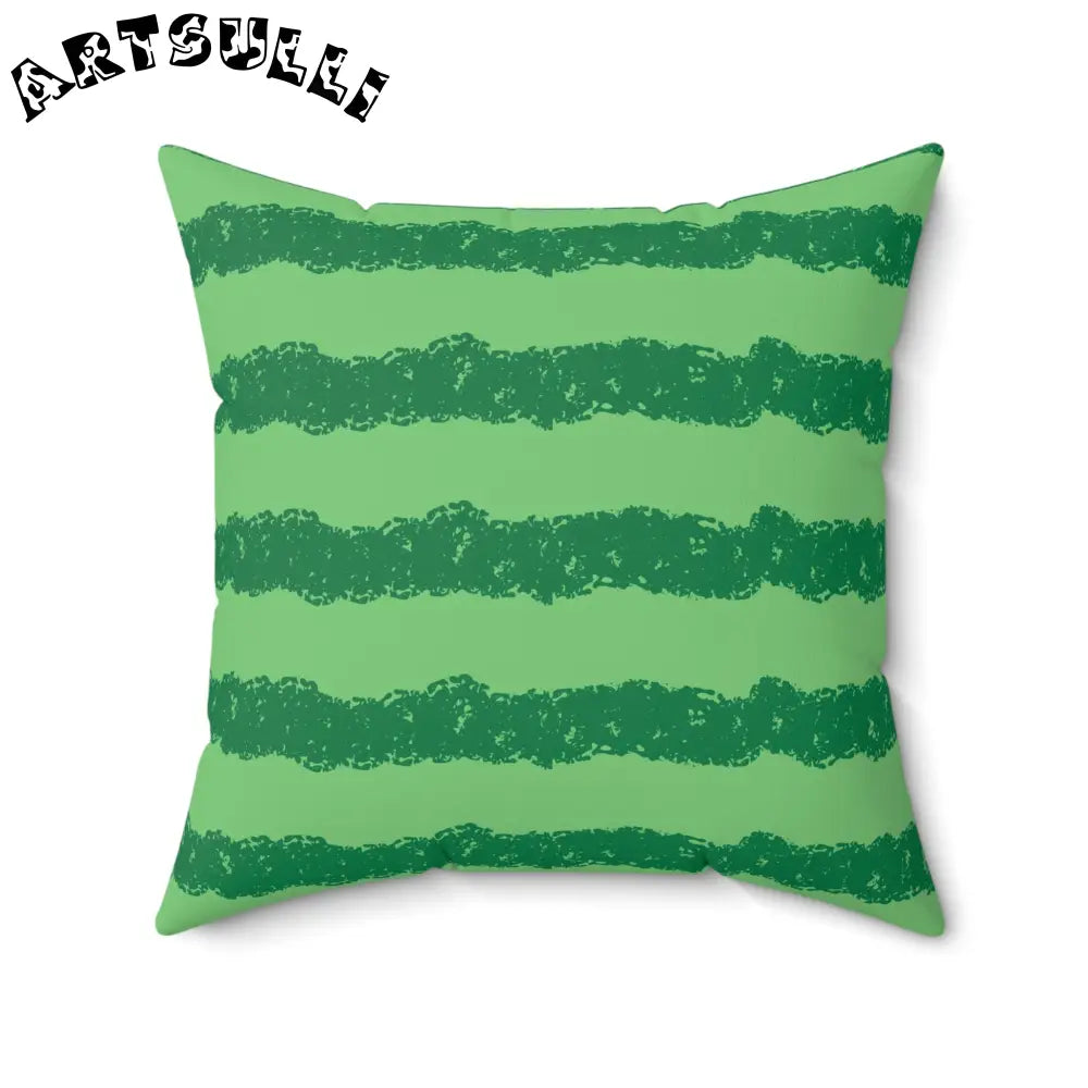 JAKKOUTTHEBXX Watermelon Green Spun Polyester Square Pillow