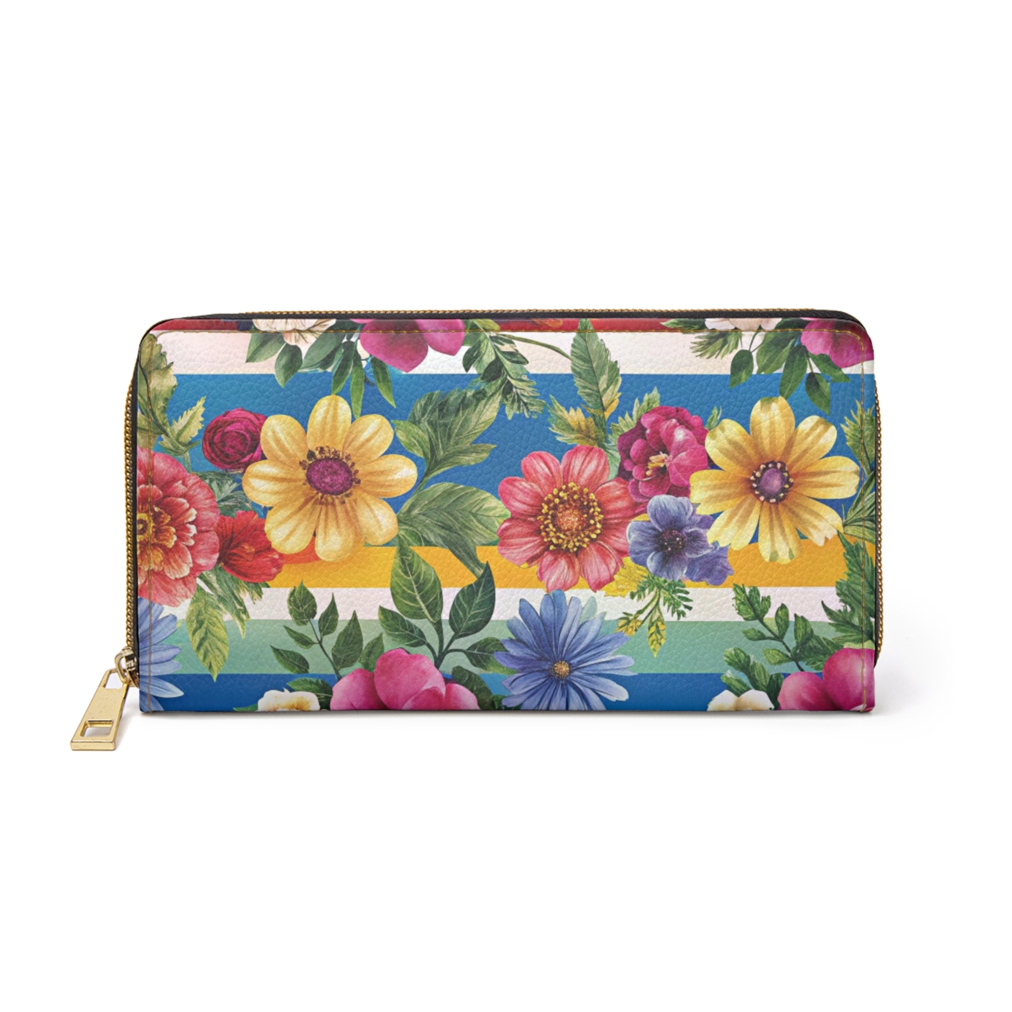 Floral Stripe 4K II Zipper Wallet, Artsulli - Art is Long, Life is Short, Accessories, Size, One size, Color, White, , , 58438756203372367428