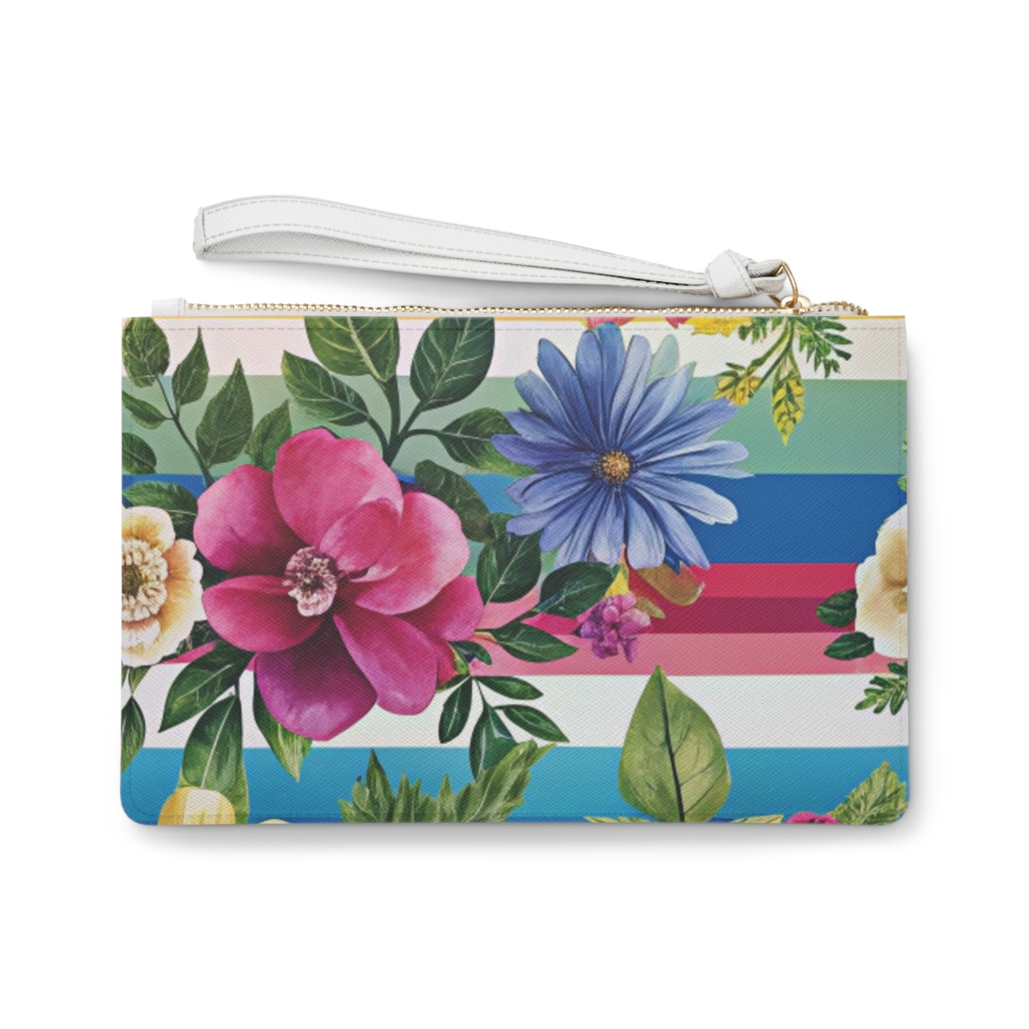 Floral Stripe 4K Clutch Bag, Artsulli - Art is Long, Life is Short, Bags, , , , , , , 