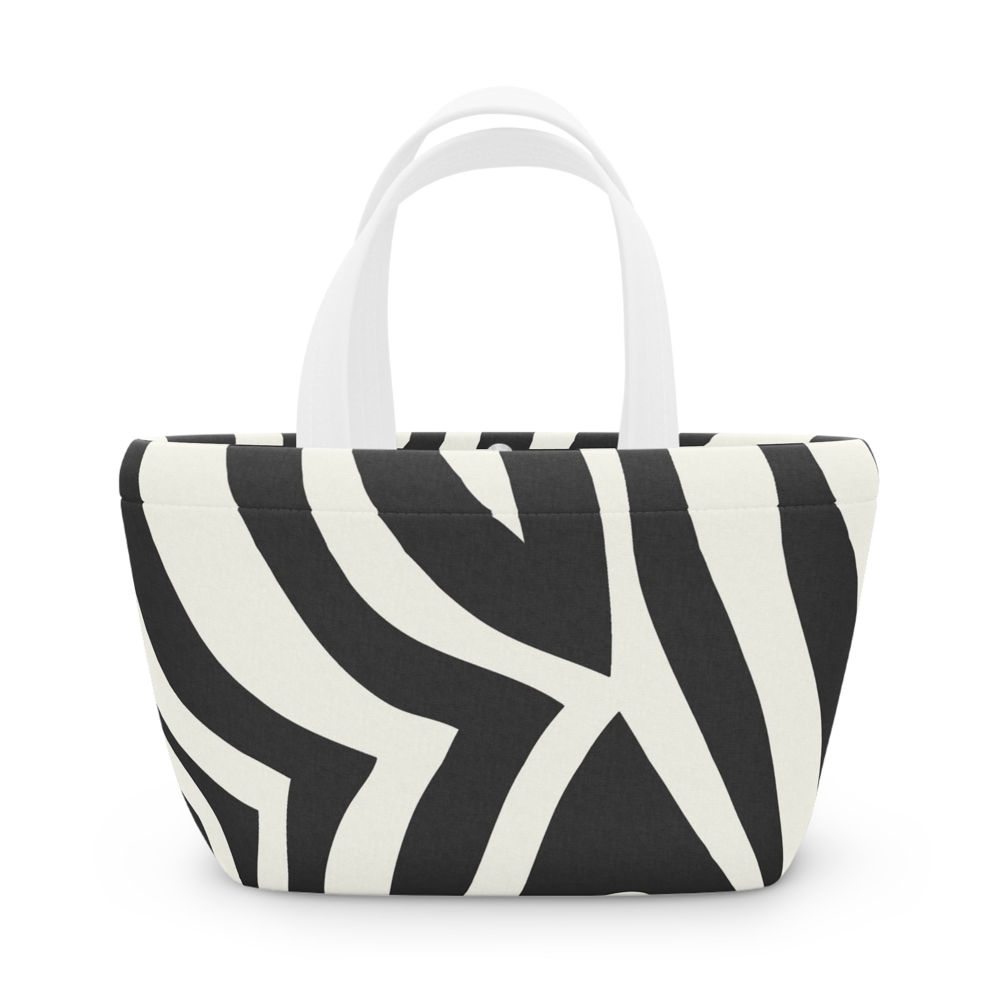 Melting Zebra Stripes Black and White Lunch Bag, Artsulli - Art is Long, Life is Short, Bags, Size, 9.3" x 7.7" x 4.7", Color, White, , , 69349317888248