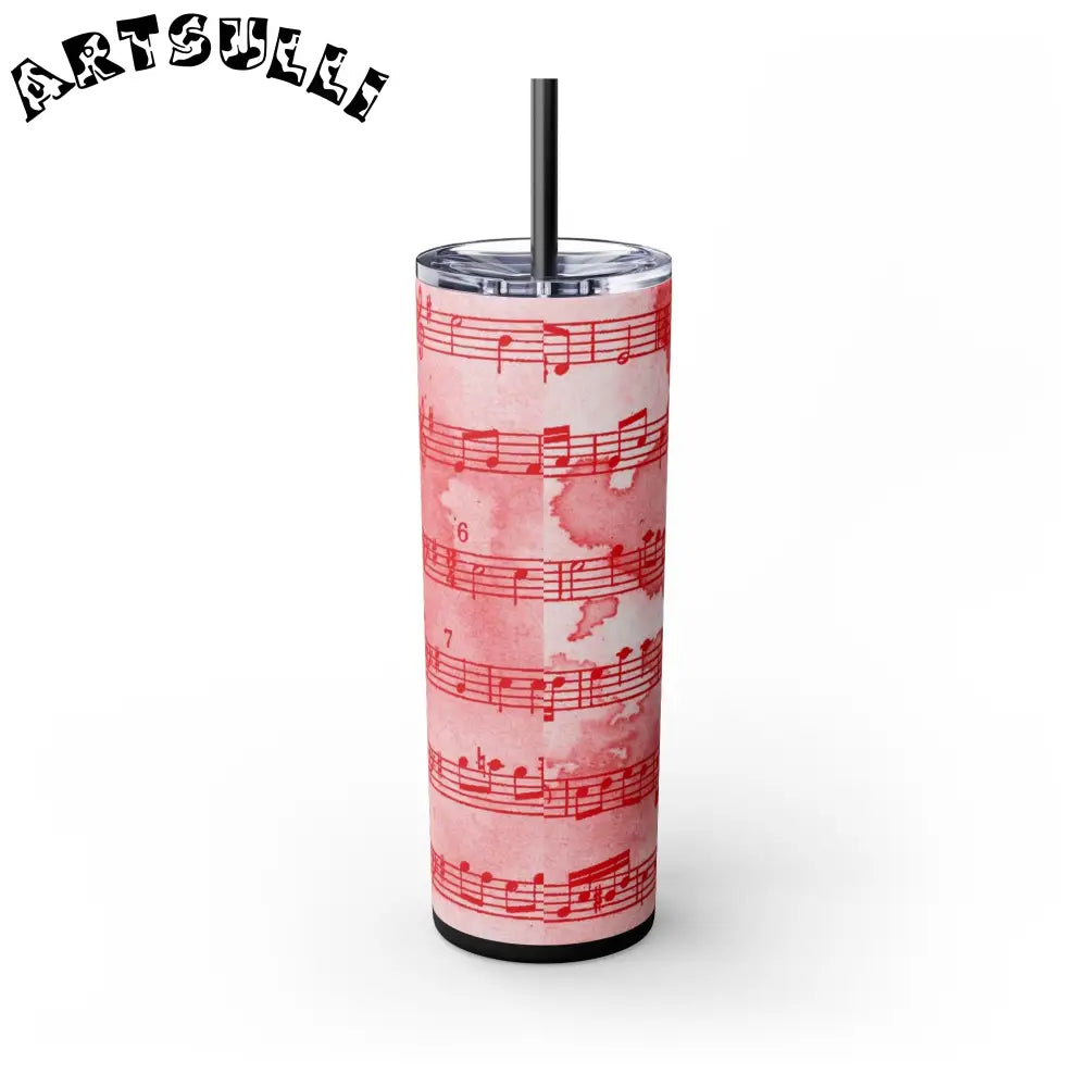 JAKKOUTTHEBXX Pink Musical Note Maars Skinny Tumbler 2025