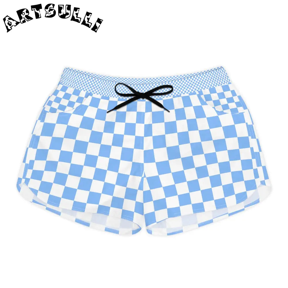 JAKKOUTTHEBXX Checkerboard White and Light Blue Women’s Casual