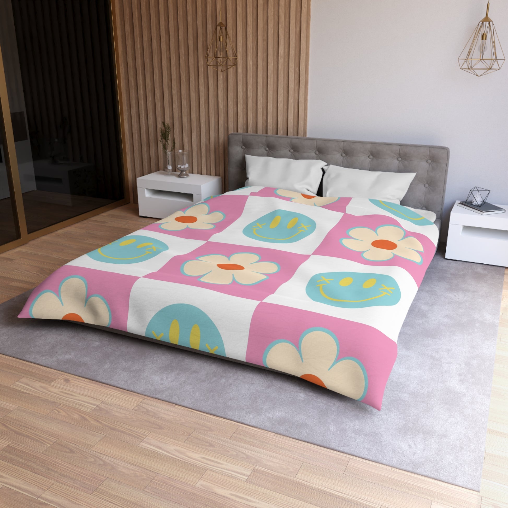 Madotsukis Grin Bloom Microfiber Duvet Cover, Artsulli - Art is Long, Life is Short, Home Decor, , , , , , , 