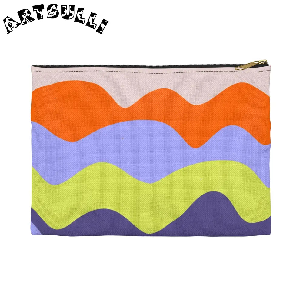 JAKKOUTTHEBXX Waves Red and Blue Accessory Pouch JAKKOUTTHEBXX