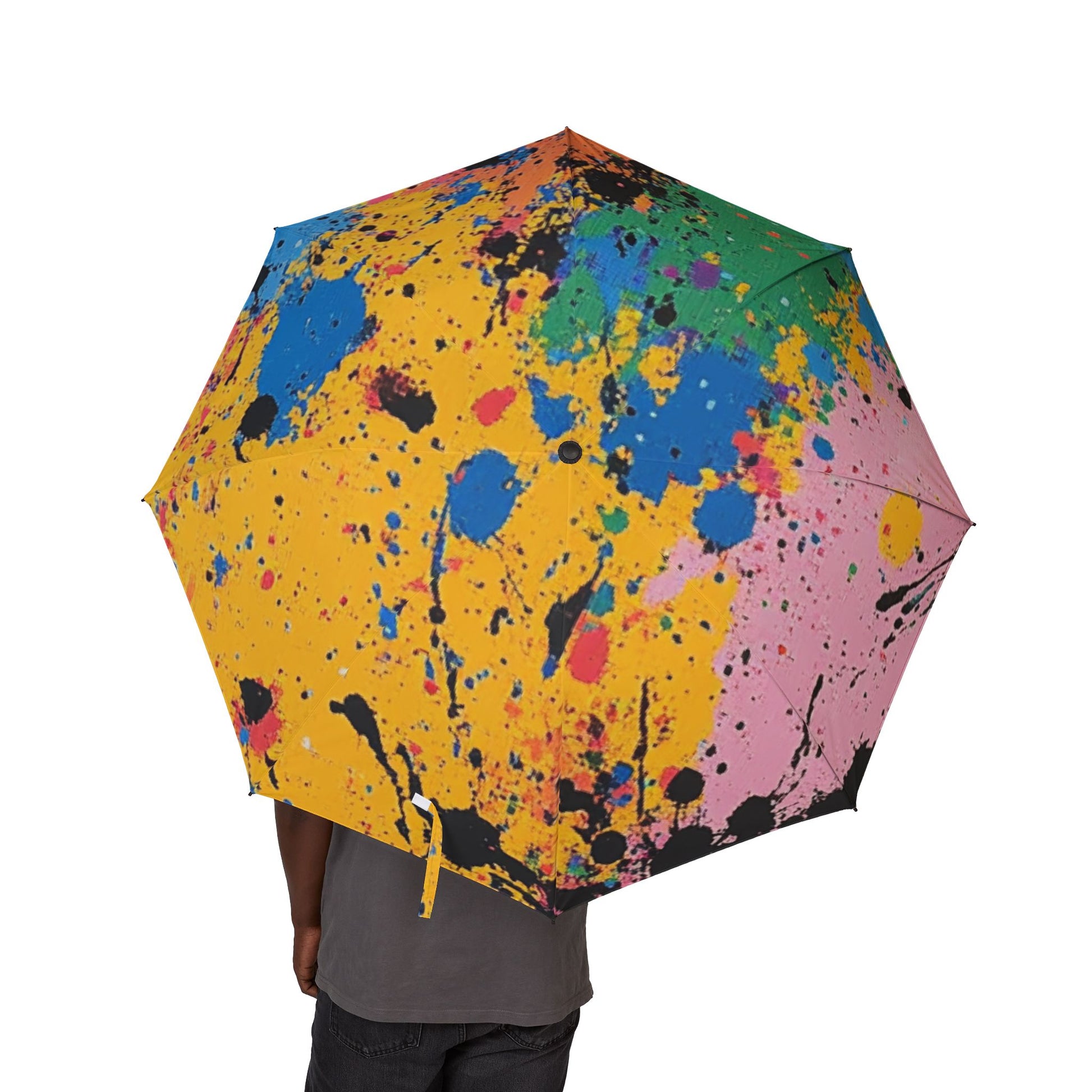 The Colors Of Paint Splatter Semi-Automatic Foldable Umbrella, Artsulli - Art is Long, Life is Short, Accessories, , , , , , , 
