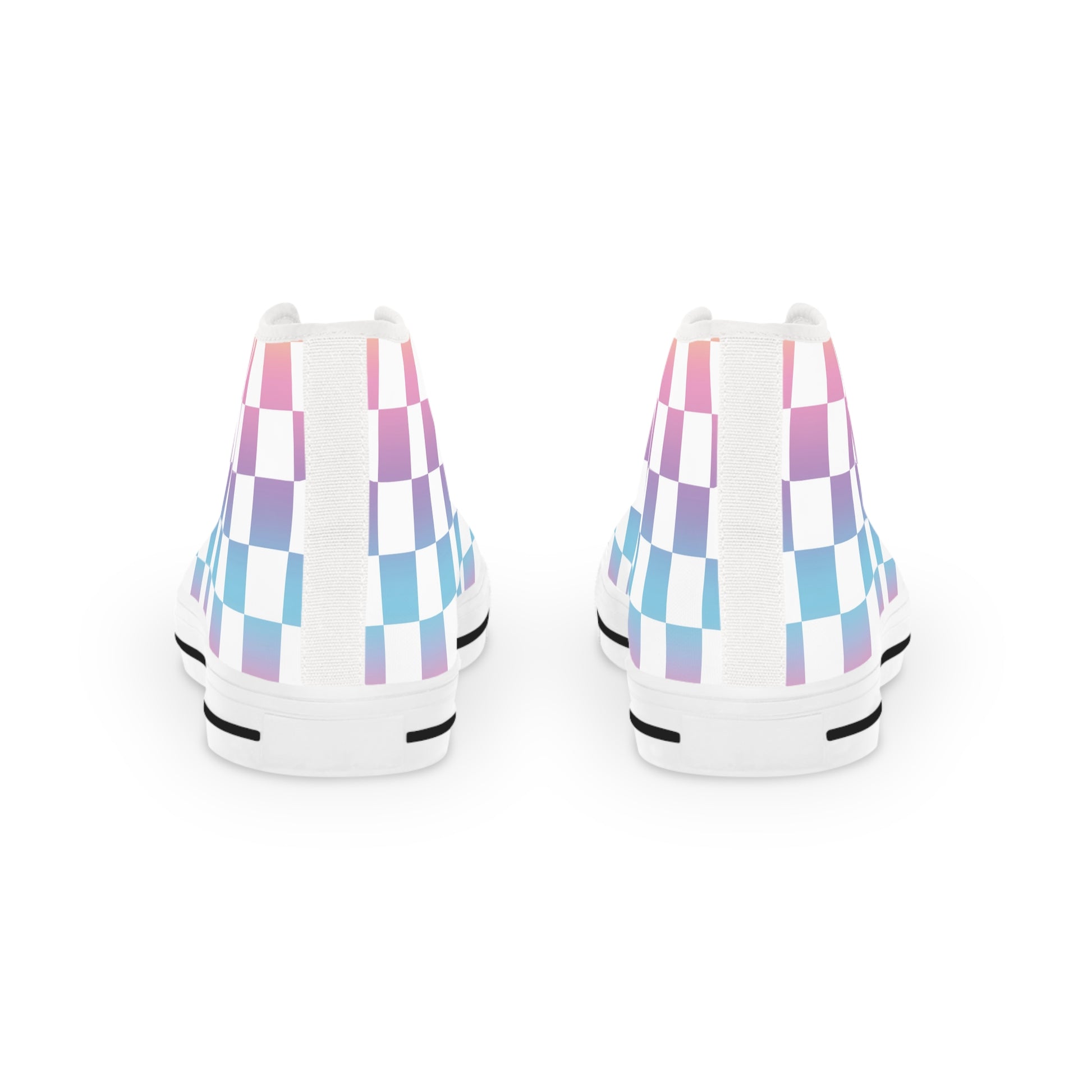 Vaporwave Check Men's High Top Sneakers, Artsulli - Art is Long, Life is Short, Shoes, , , , , , , 