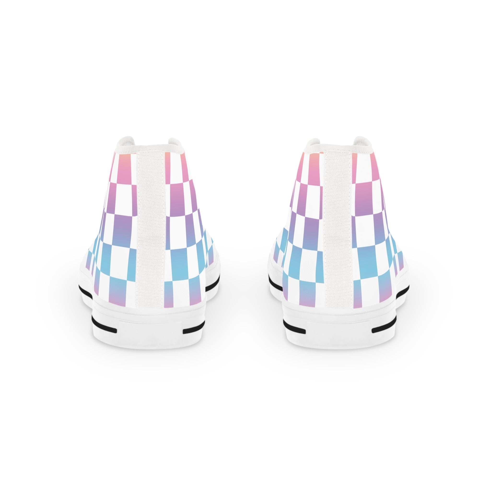 Vaporwave Check Men's High Top Sneakers, Artsulli - Art is Long, Life is Short, Shoes, , , , , , , 