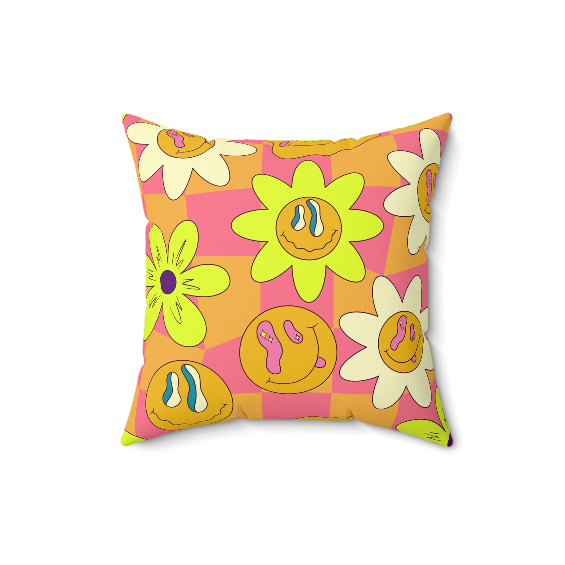 Trippy Sour Face Rave Spun Polyester Square Pillow, Artsulli - Art is Long, Life is Short, Home Decor, , , , , , , 