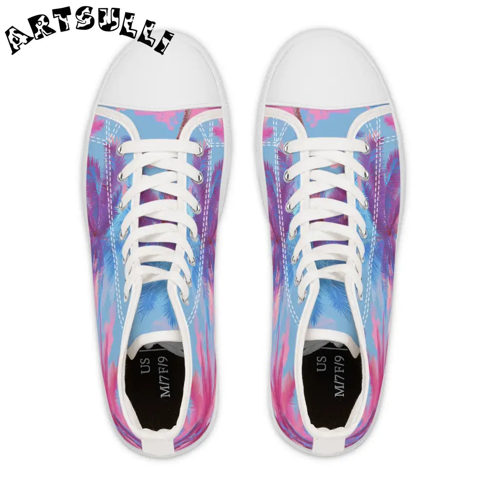 JAKKOUTTHEBXX Ethereal Pastel Palms II Blue and Pink Women’s High