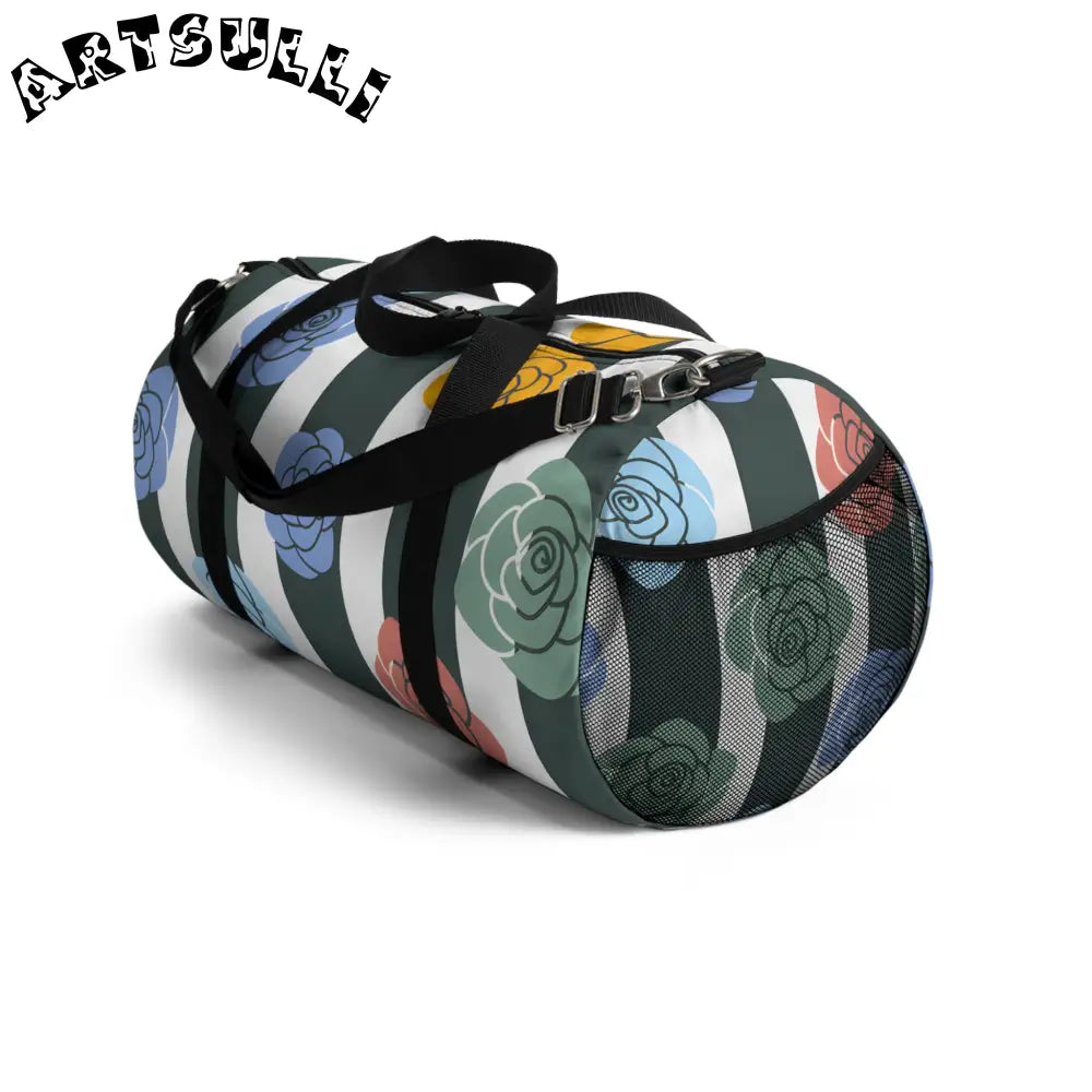JAKKOUTTHEBXX Stripes x Roses Black and White Copy of Duffel Bag
