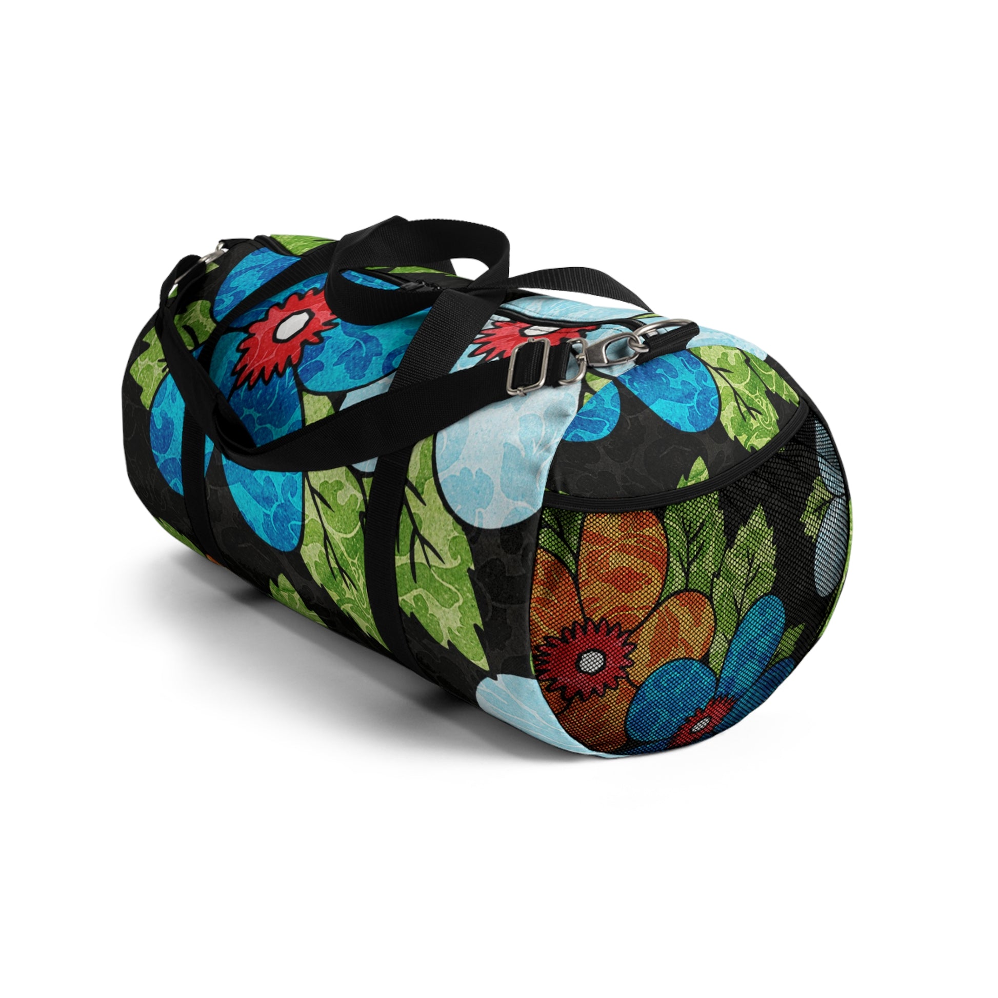 Groovy Black Floral Kl Duffel Bag, Artsulli - Art is Long, Life is Short, Bags, , , , , , , 