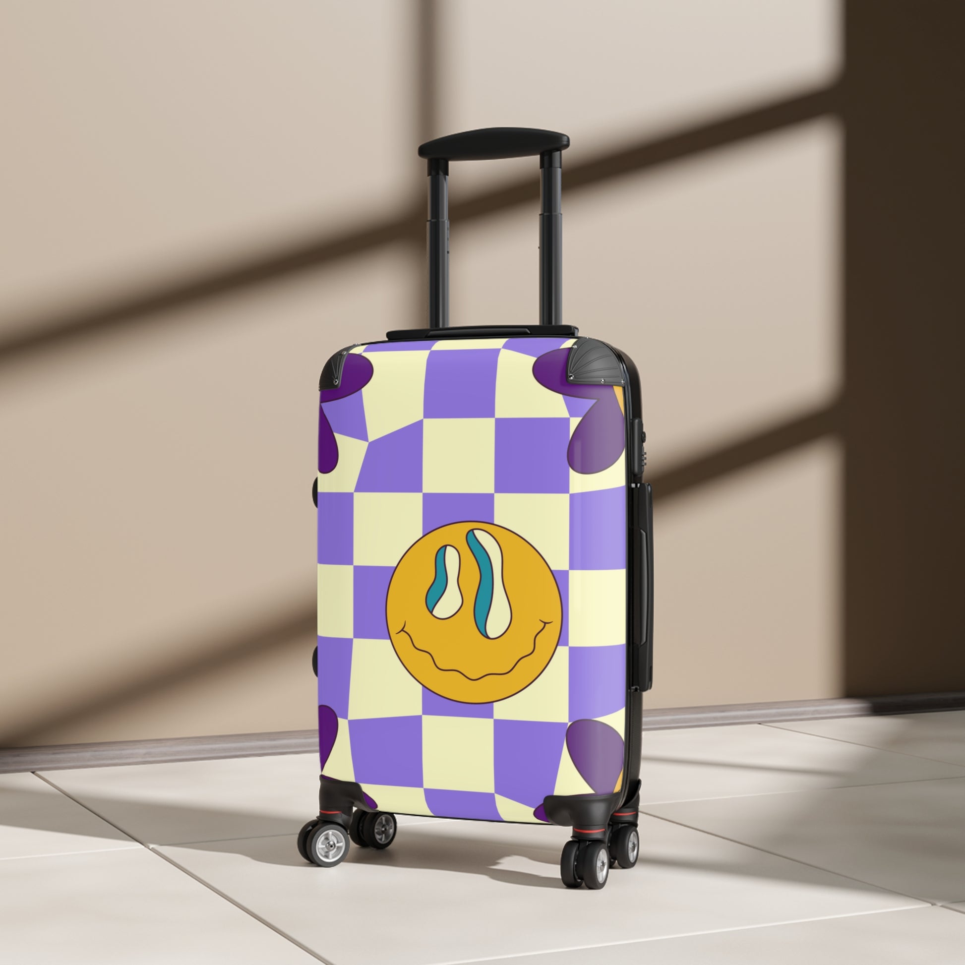 Trippy Flower Power Motifs Suitcase, Artsulli - Art is Long, Life is Short, Bags, , , , , , , 