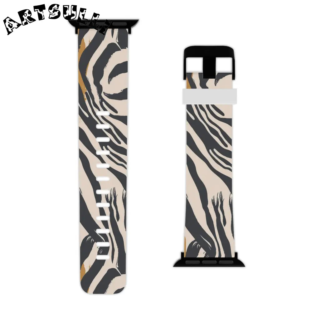 JAKKOUTTHEBXX Apple Watch with White and Zebra Print Interchangeable