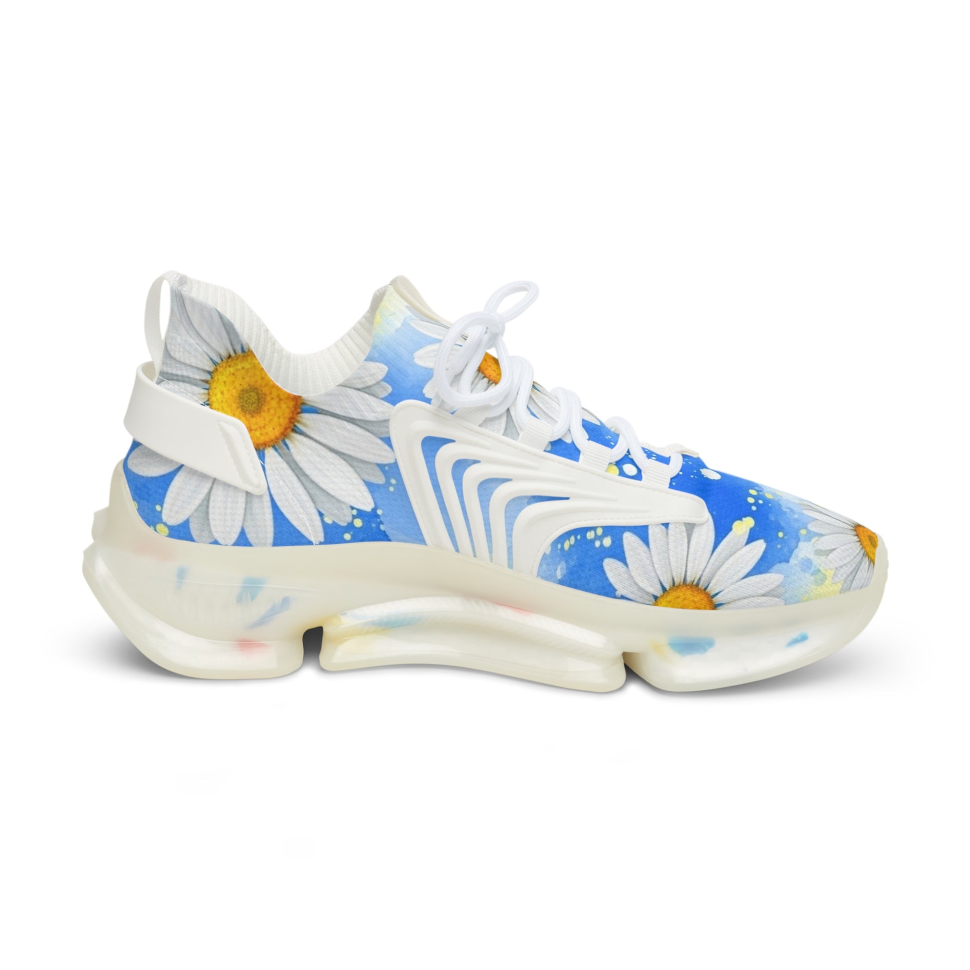Daisies Men's Mesh Sneakers, Artsulli - Art is Long, Life is Short, Shoes, , , , , , , 