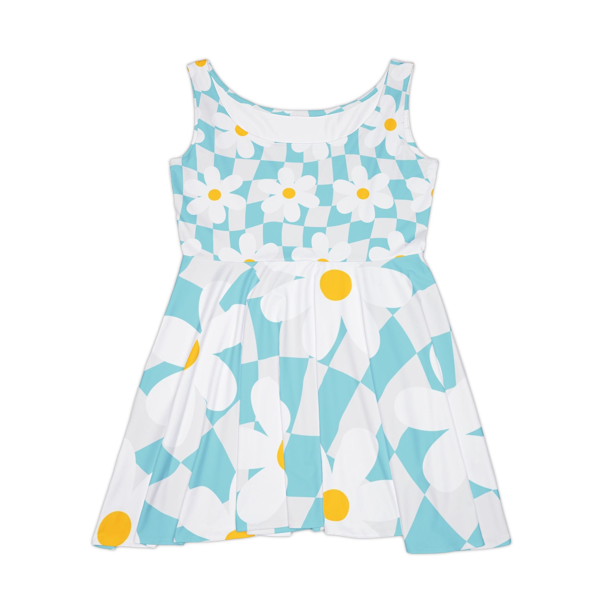 Trippy Check Garden Women's Skater Dress (AOP), Artsulli - Art is Long, Life is Short, All Over Prints, Size, XS, , , , , 36720889993279506599