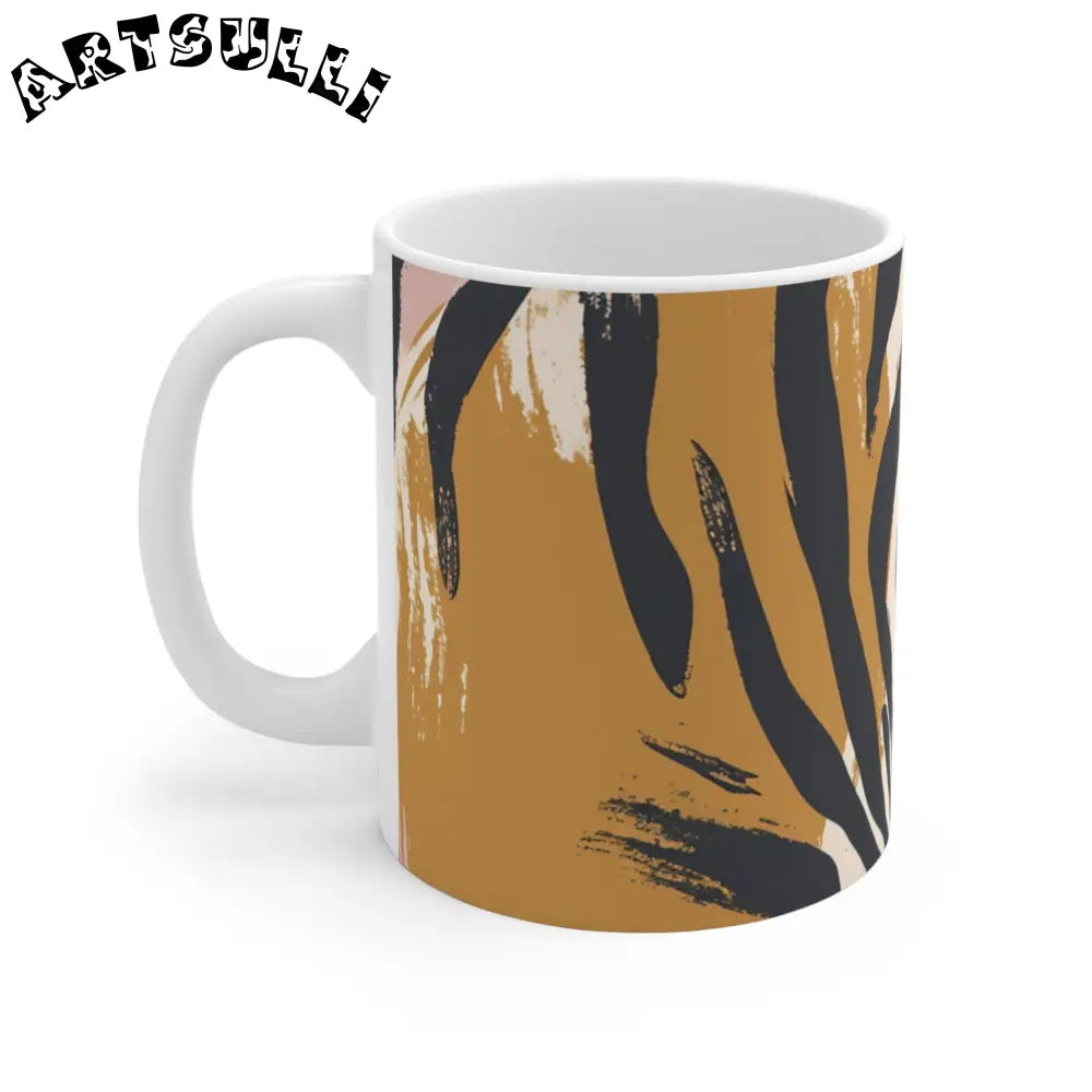 JAKKOUTTHEBXX Abstract Zebra Print Ceramic Mug appreciated gift
